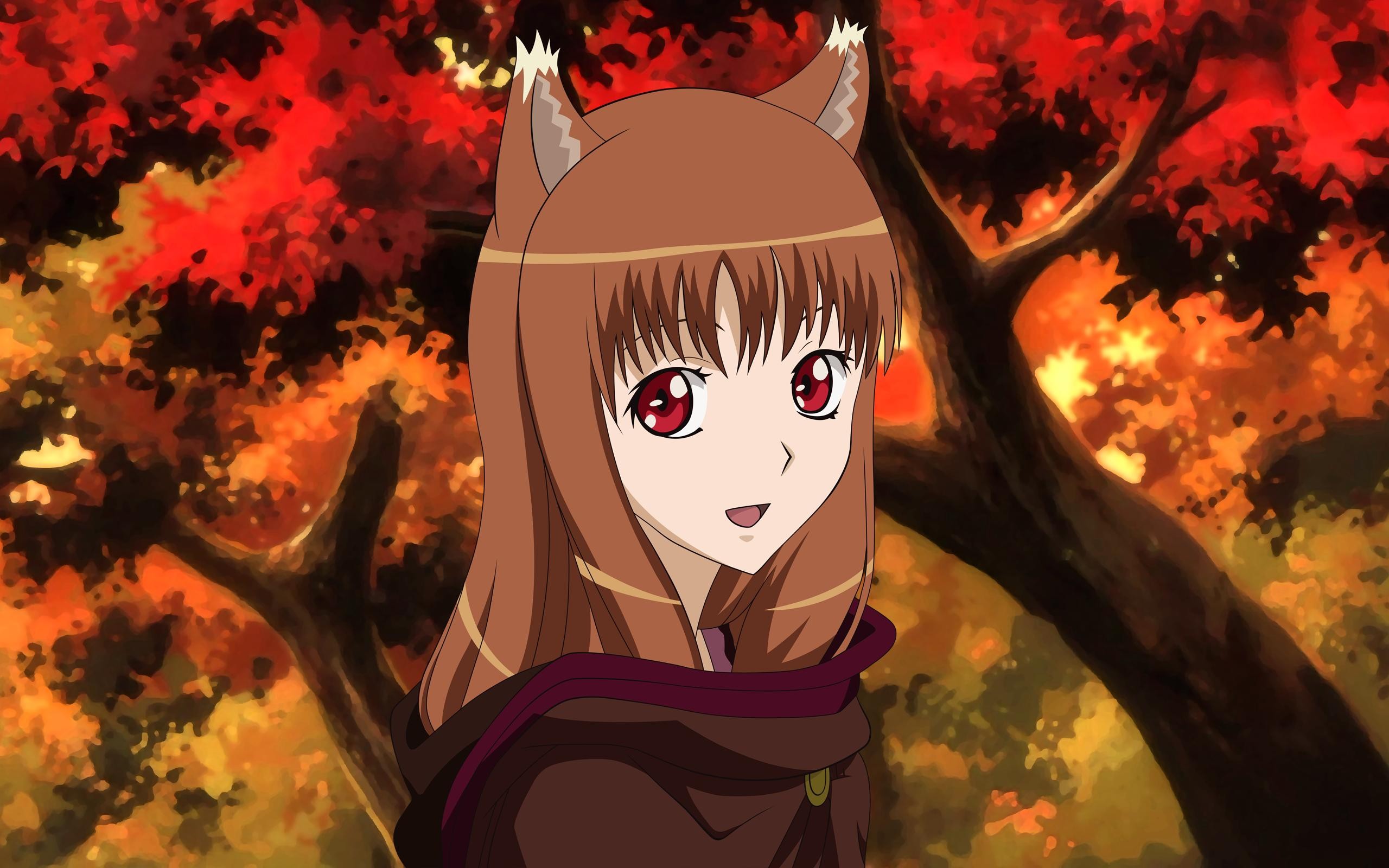 Anime 2560x1600 anime girls anime Spice and Wolf Holo (Spice and Wolf) wolf girls animal ears red eyes
