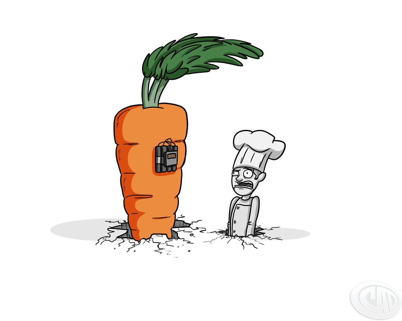 General 1280x1024 humor simple background selective coloring carrots white background artwork food vegetables Ctrl+Alt+Del