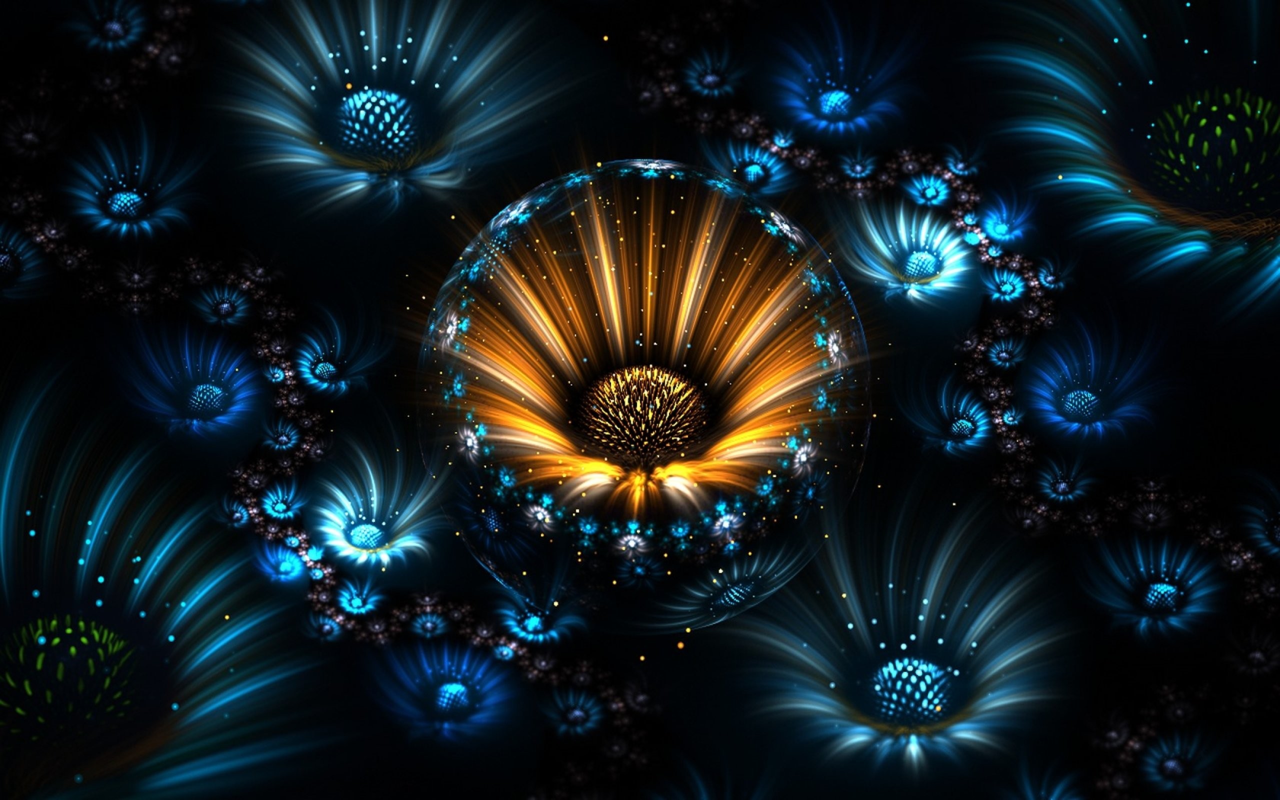 General 2560x1600 abstract fractal fractal flowers plants digital art CGI