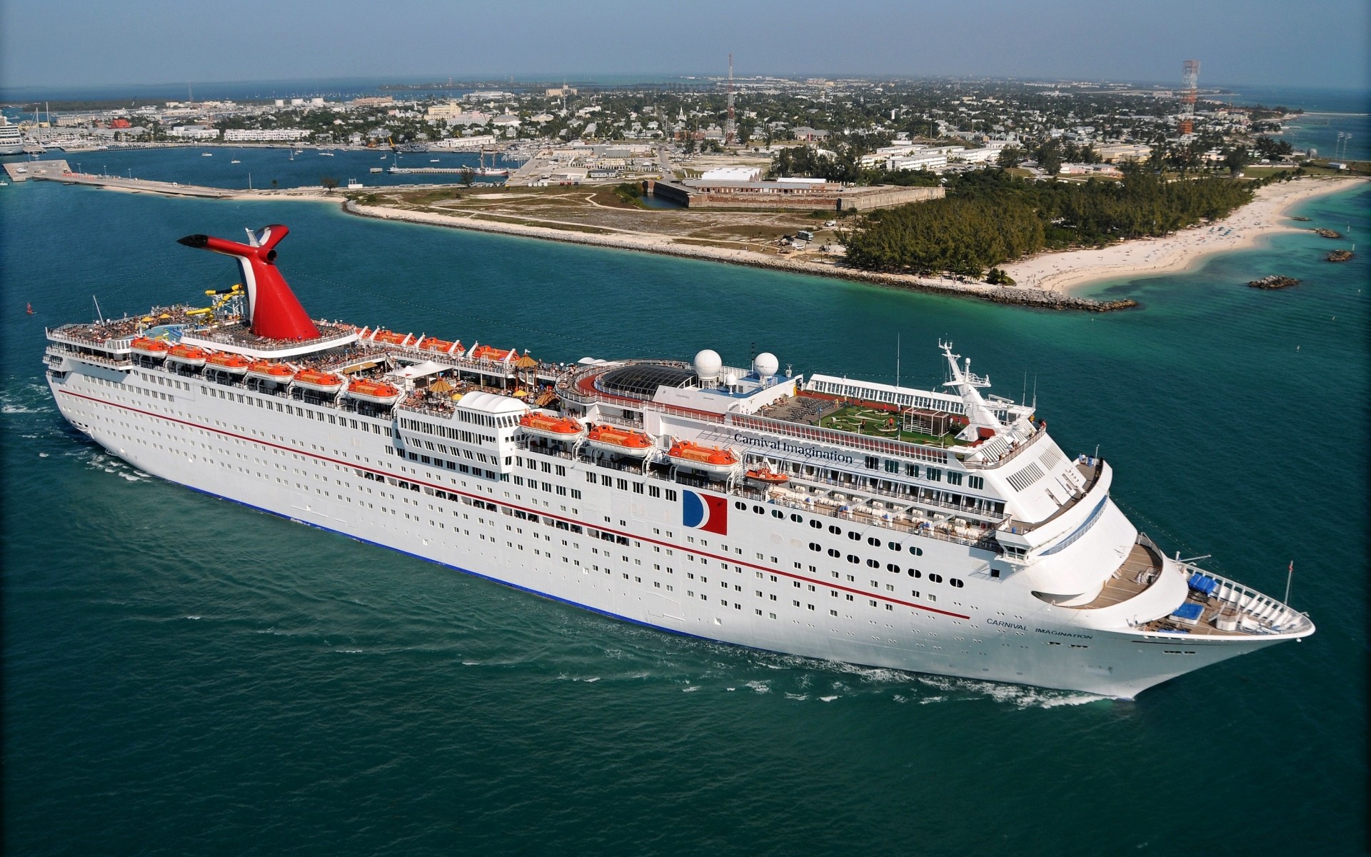 General 1920x1200 cruise ship vehicle ship Carnival Carnival Imagination aerial view sea