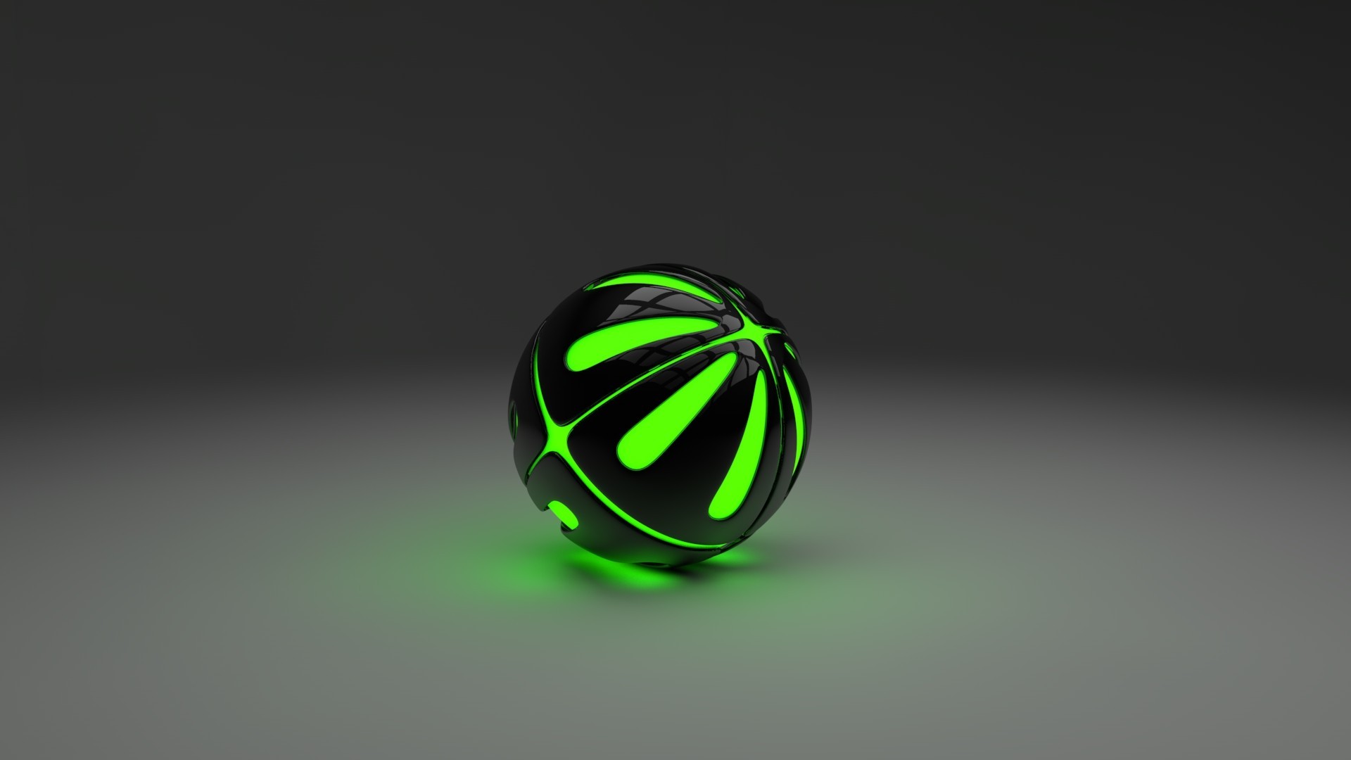 General 1920x1080 CGI ball minimalism sphere simple background digital art green abstract 3D Abstract digital glowing glowing