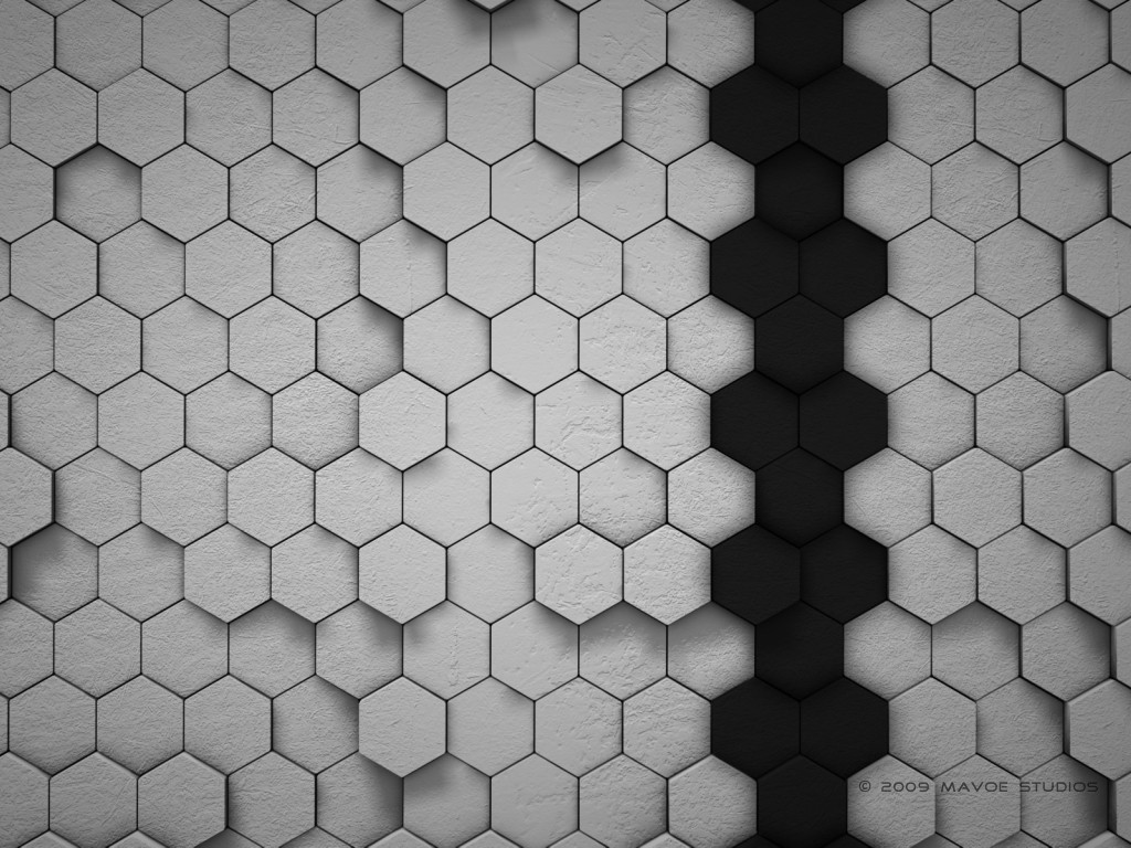 General 1024x768 hexagon texture 2009 (Year) monochrome digital art