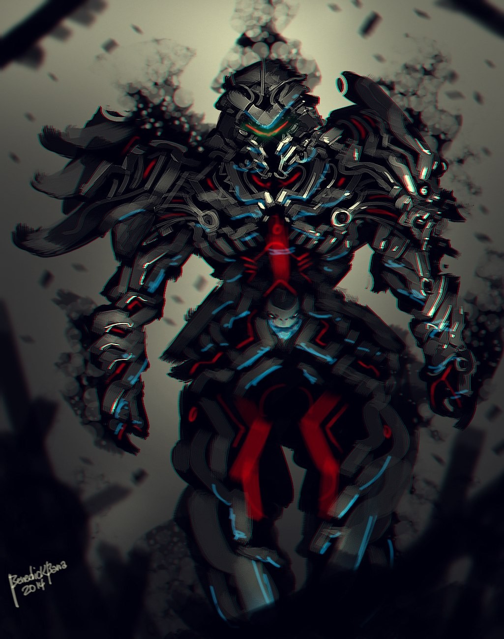 General 1025x1300 cyberpunk artwork samurai 2014 (Year) futuristic armor
