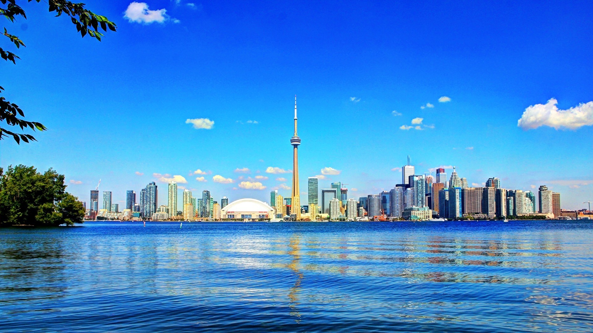 General 1920x1080 water Toronto CN Tower Canada cityscape