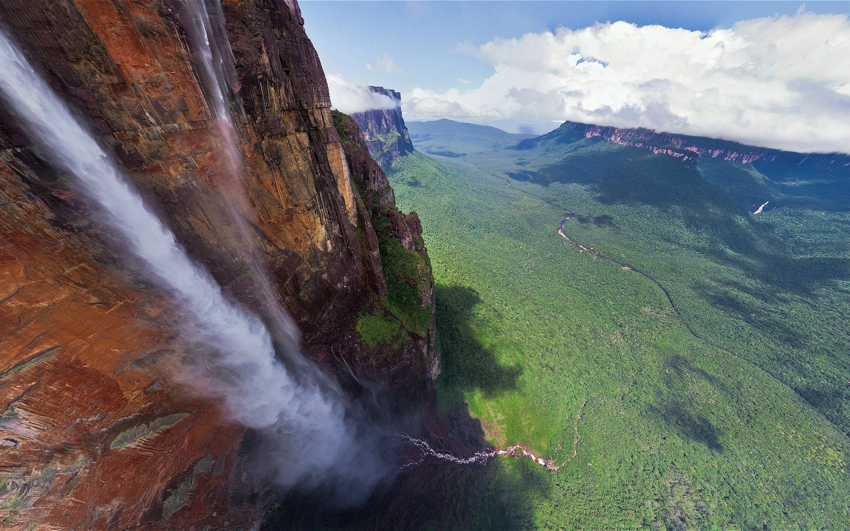General 1680x1050 nature waterfall cliff grass trees sky Venezuela South America Salto Ángel  Angel Falls Mount Roraima