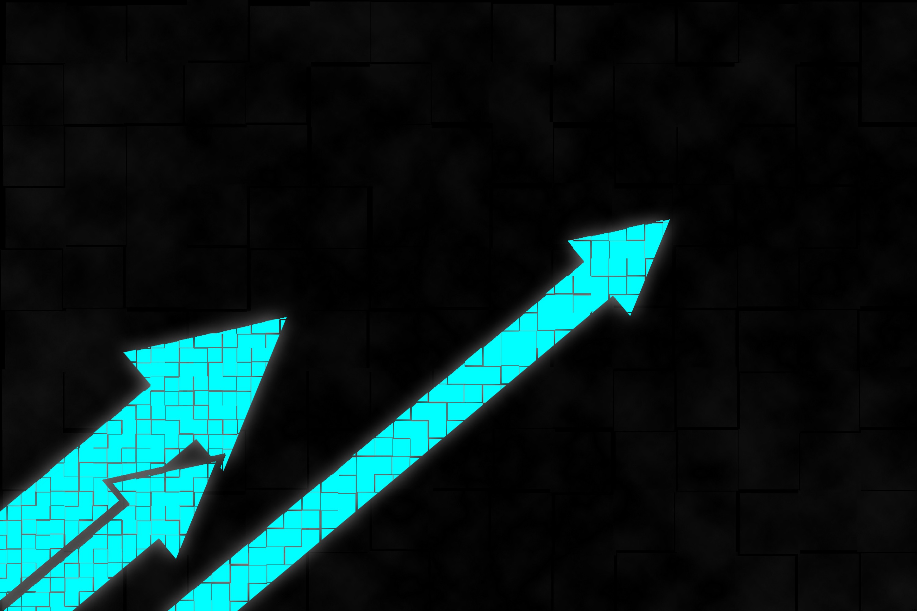 General 3000x2000 arrow (design) minimalism simple background turquoise cyan black background