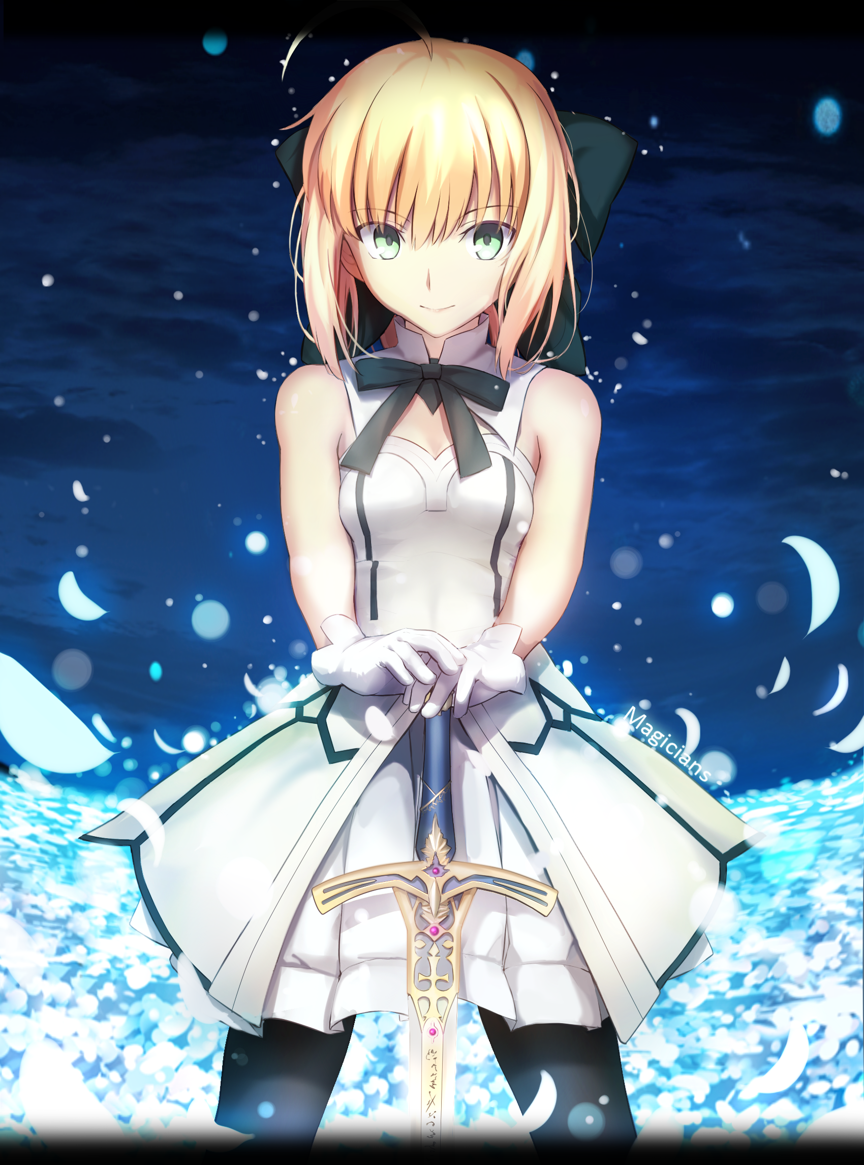 Anime 1700x2292 Fate series Saber Lily anime girls sword blonde fantasy girl Pixiv dress women with swords
