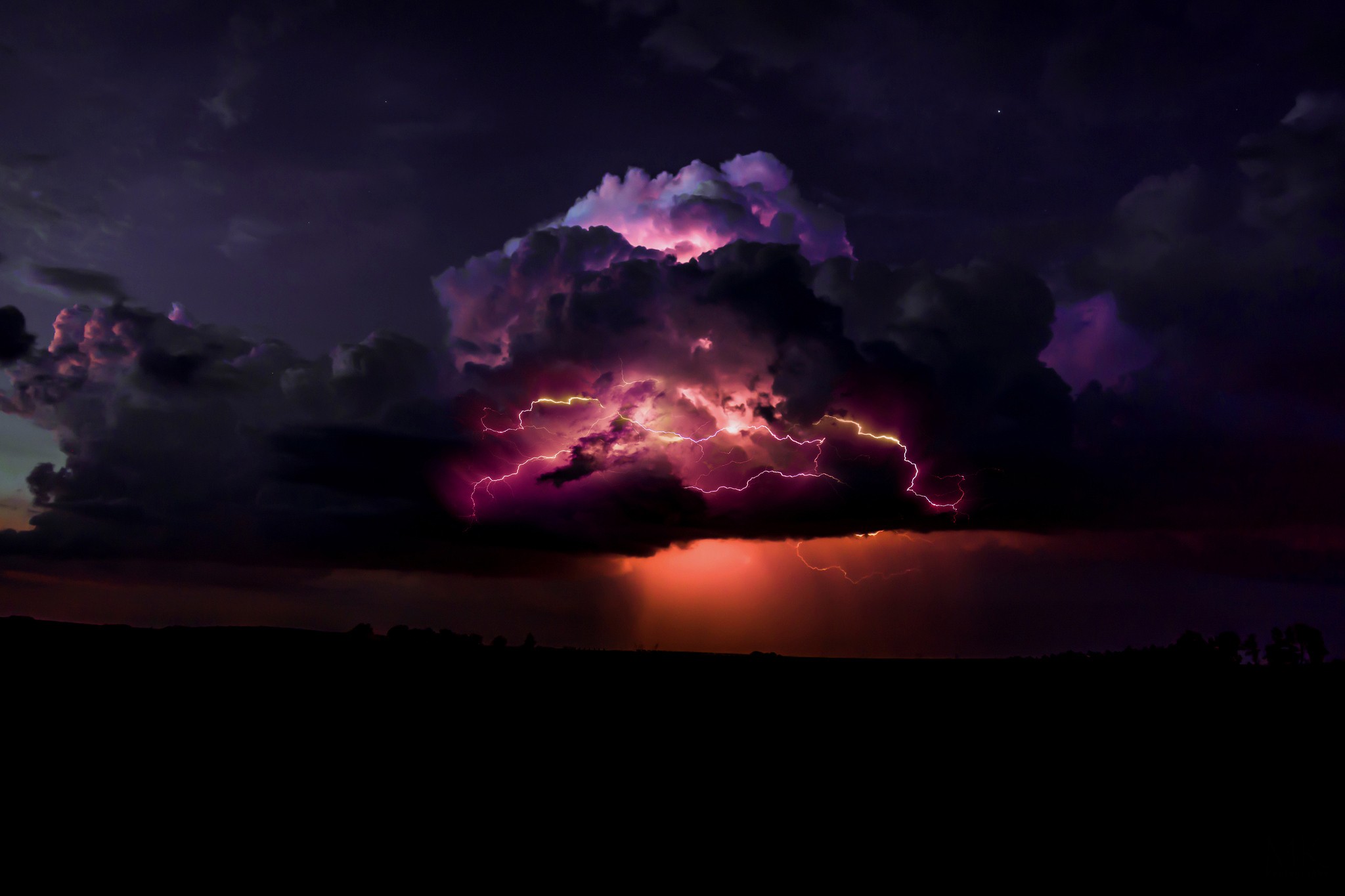 General 2048x1365 storm digital art night clouds lightning dark nature sky