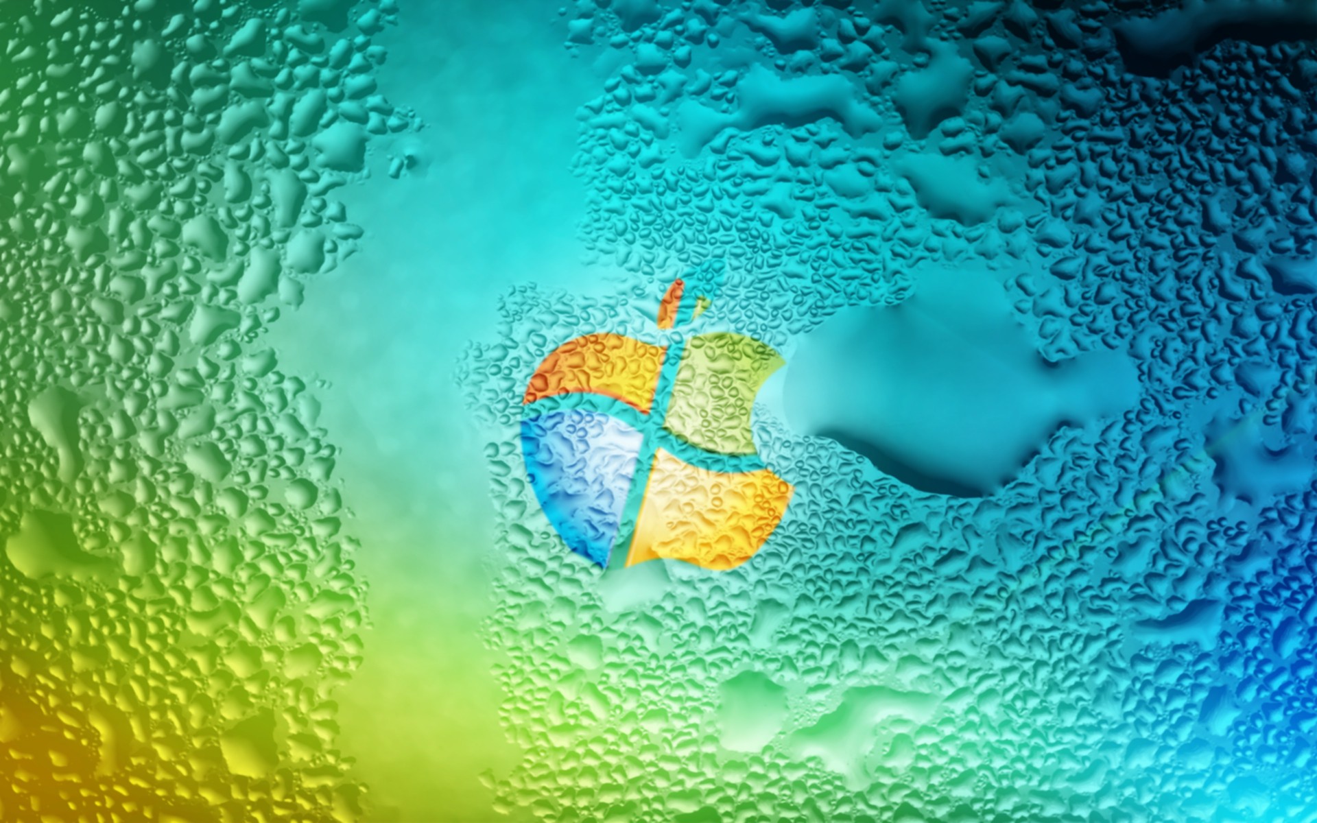 General 1920x1200 Apple vs. Microsoft Microsoft photoshopped digital art water liquid logo