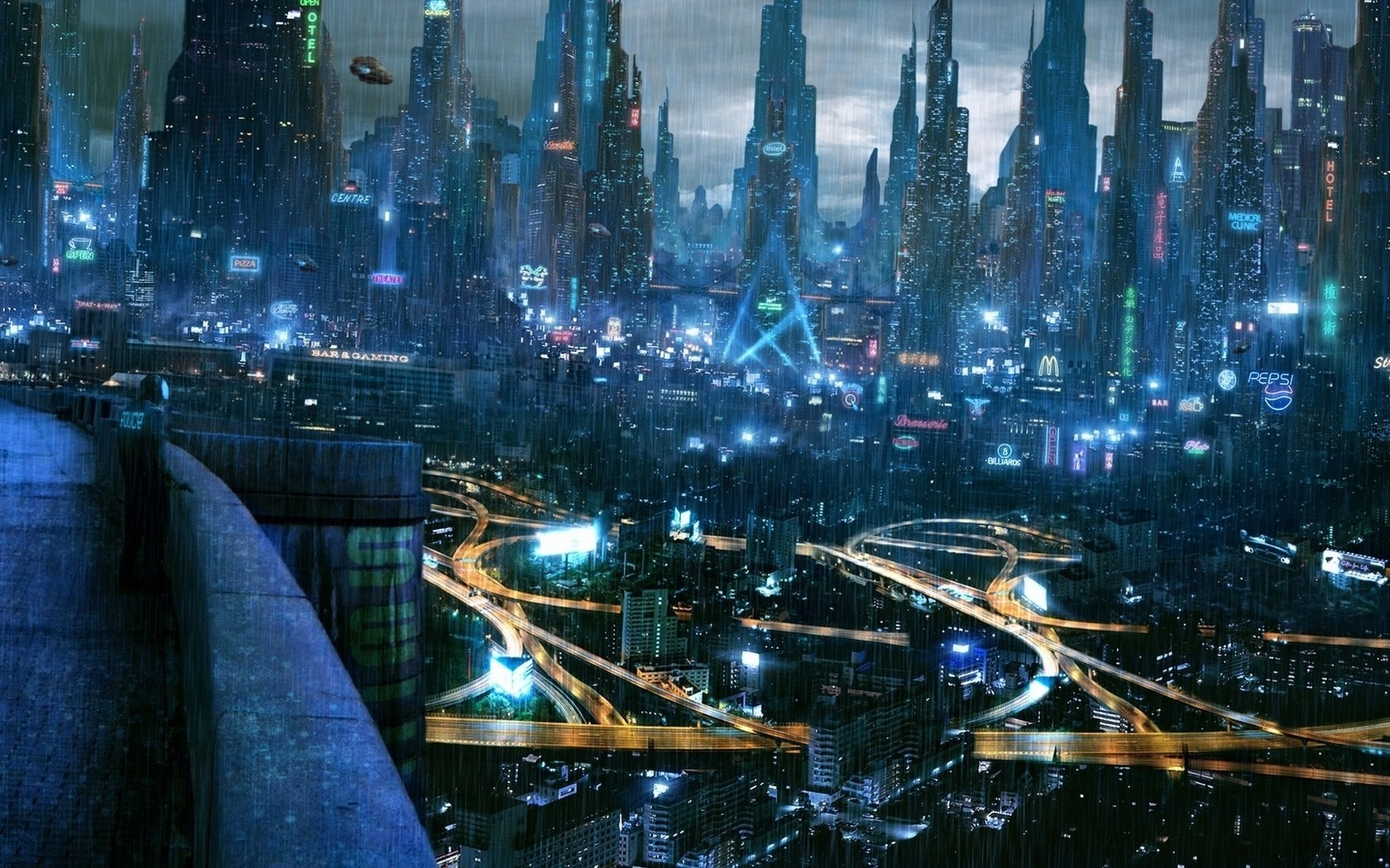 General 1680x1050 cyberpunk cityscape futuristic city science fiction digital art