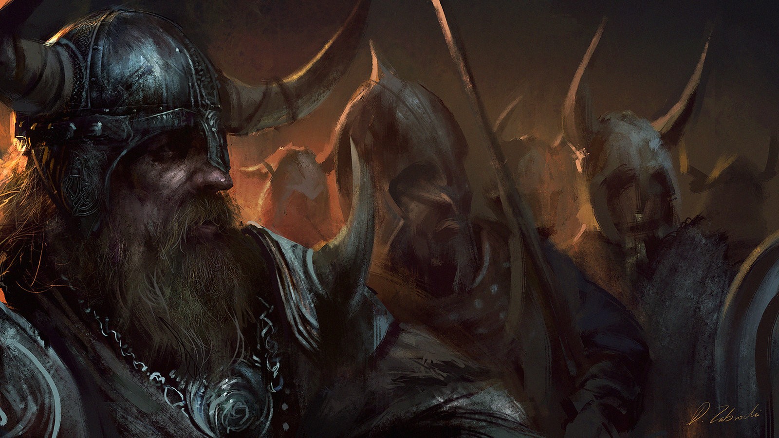 General 1600x900 vikings artwork Darek Zabrocki  fantasy art fantasy men armor helmet men beard