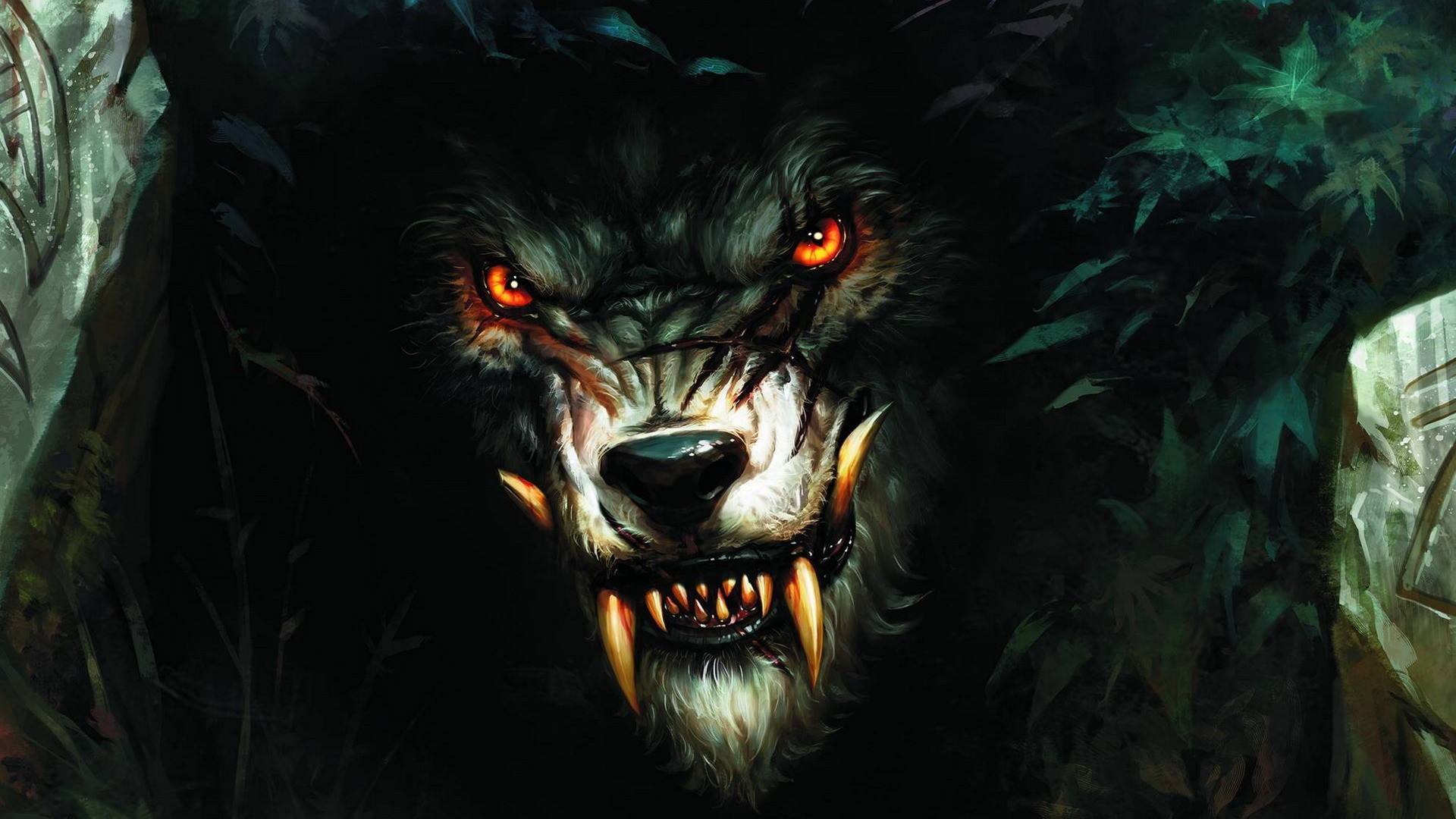 General 1920x1080 World of Warcraft wolf Worgen video games werewolves creature fantasy art PC gaming video game art glowing eyes