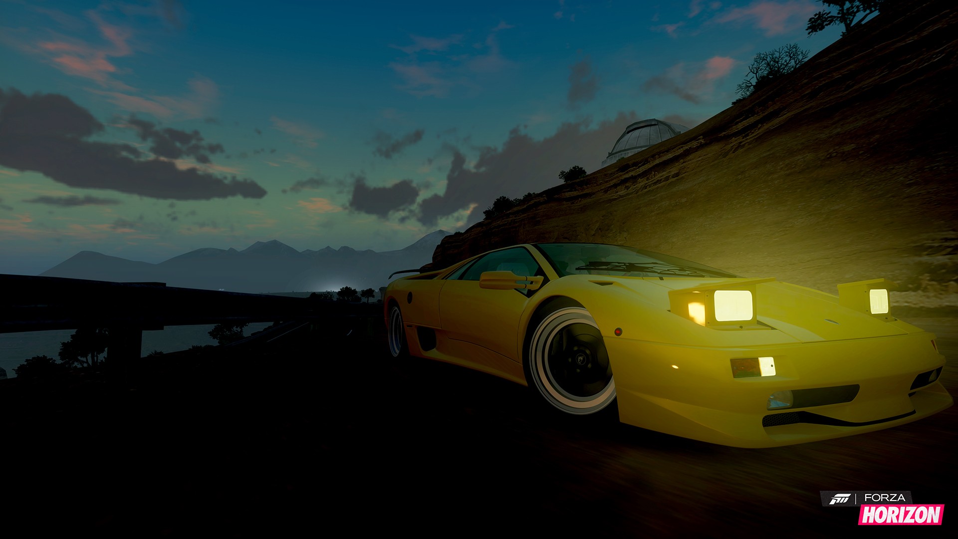 General 1920x1080 car yellow cars video games Forza Horizon screen shot supercars vehicle Lamborghini Lamborghini Murcielago