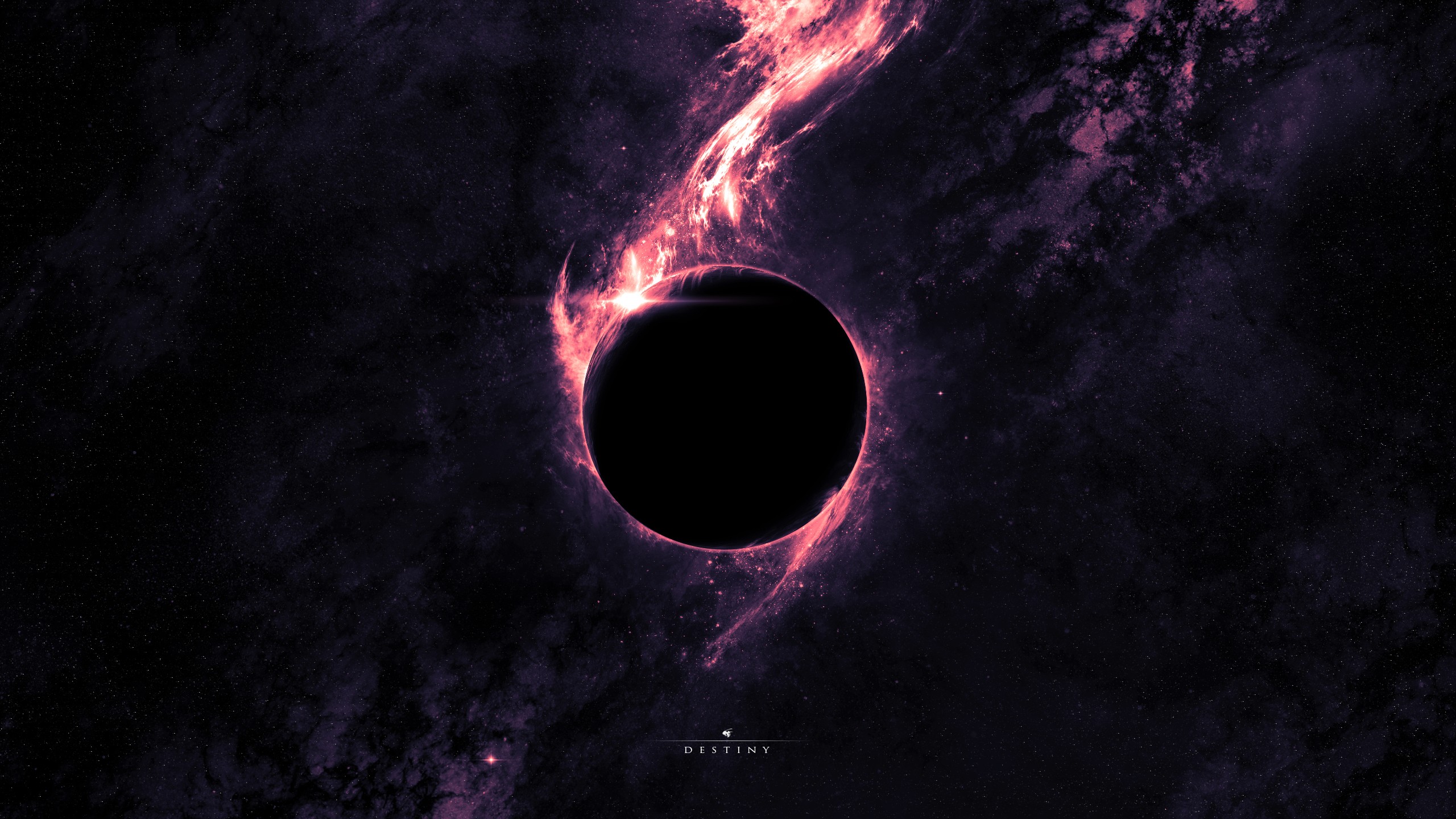 General 2560x1440 fantasy art planet eclipse  space purple black holes space art digital art DeviantArt