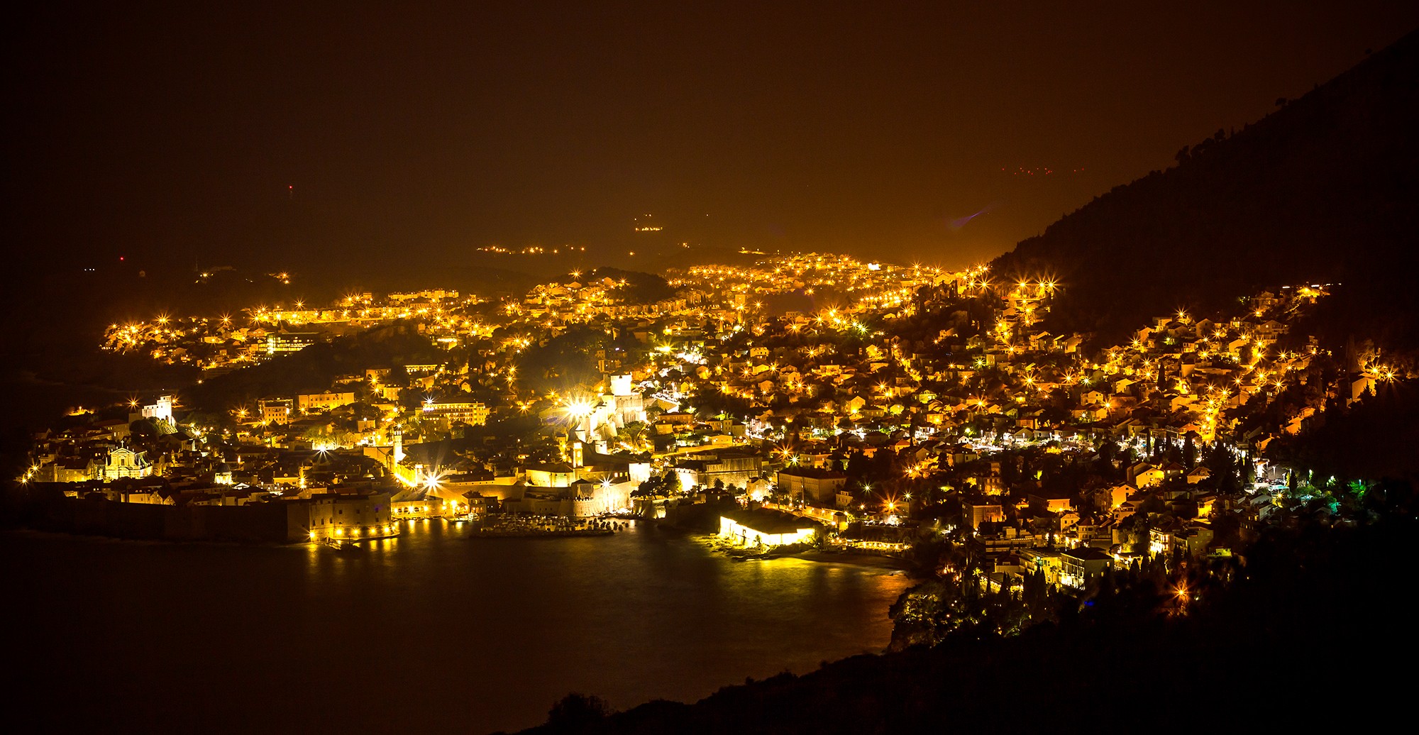 General 2000x1036 Dubrovnik city city lights aerial view cityscape low light
