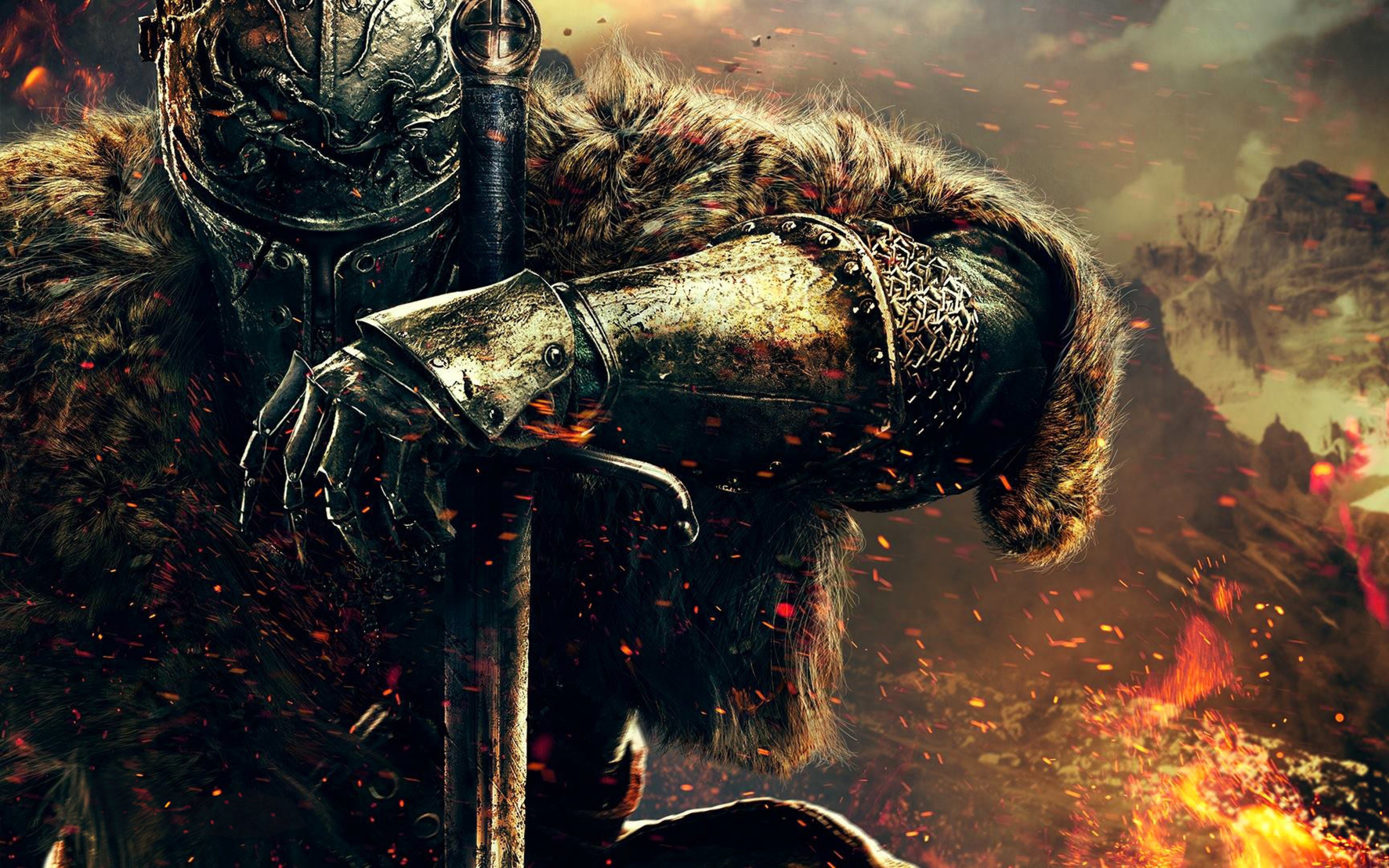 General 3840x2400 video games Dark Souls III video game art armor sword