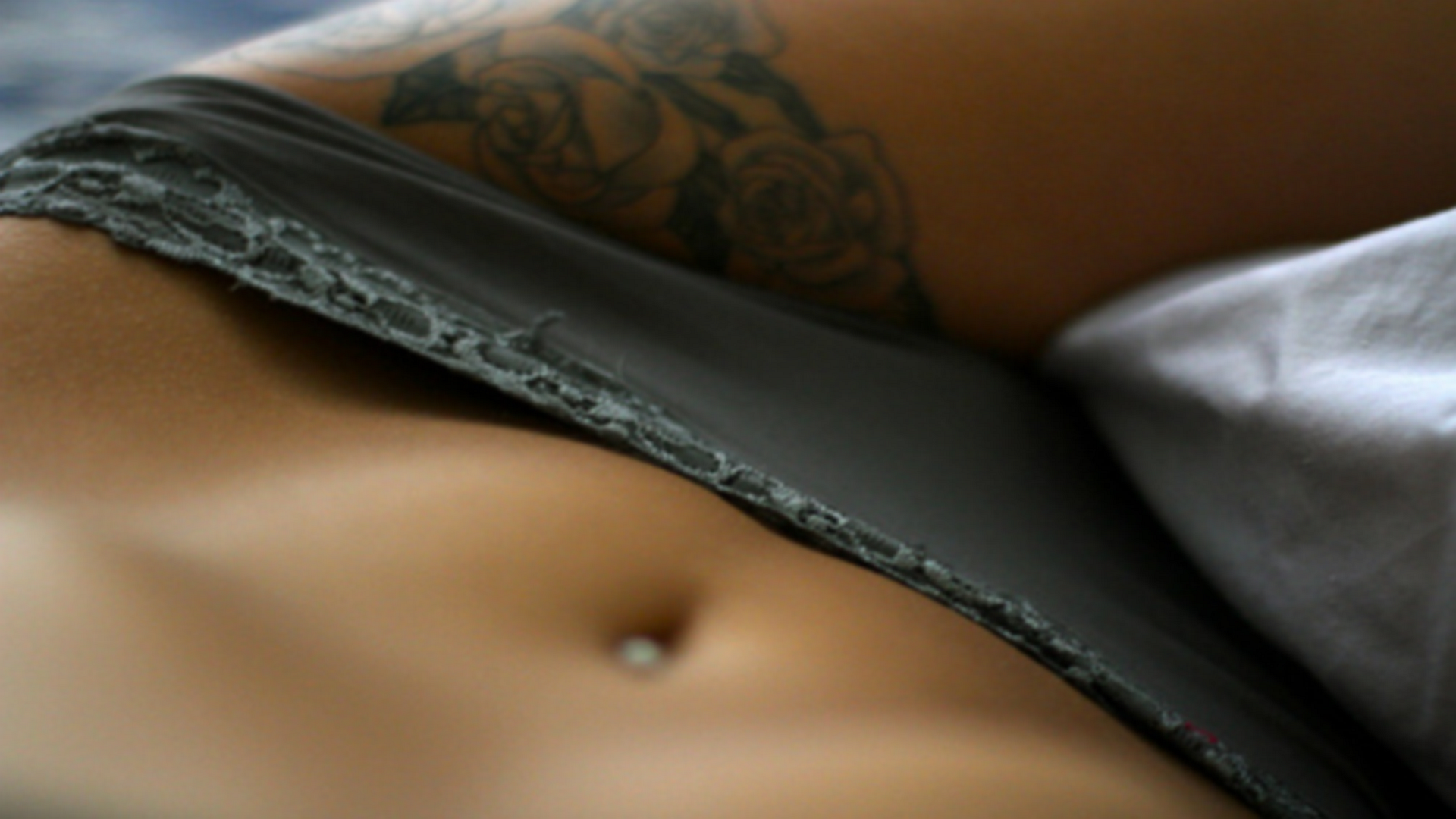 People 1920x1080 panties tattoo women belly closeup inked girls black underwear black panties