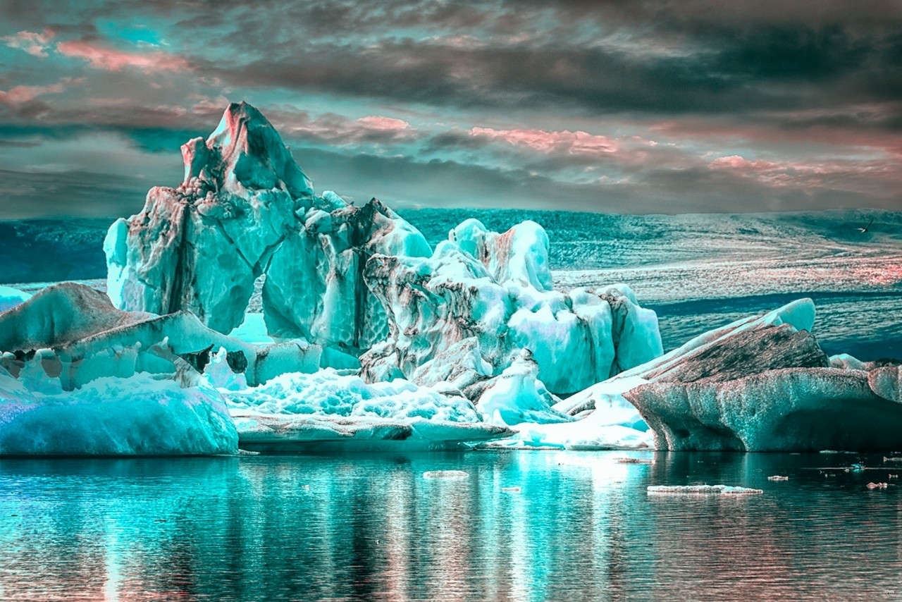 General 1280x854 ice glacier water clouds reflection iceberg Antarctica nature landscape