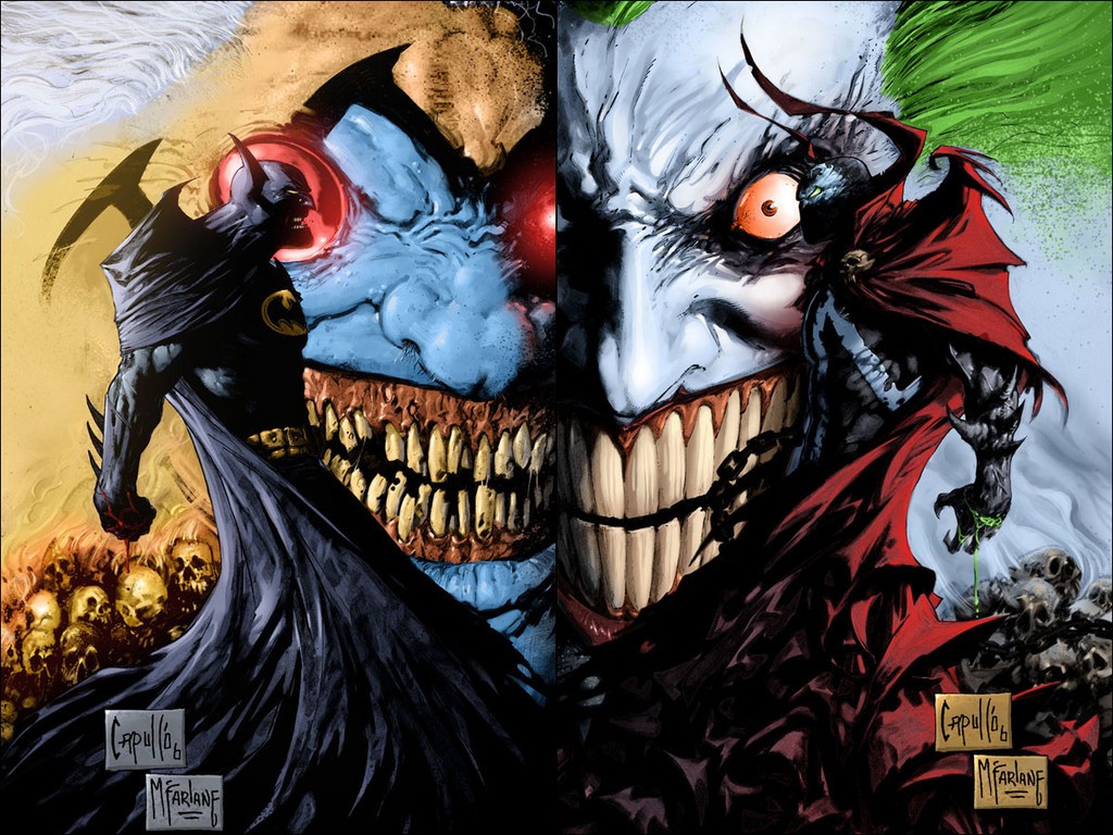 General 1024x768 comic art comics face Batman Joker artwork