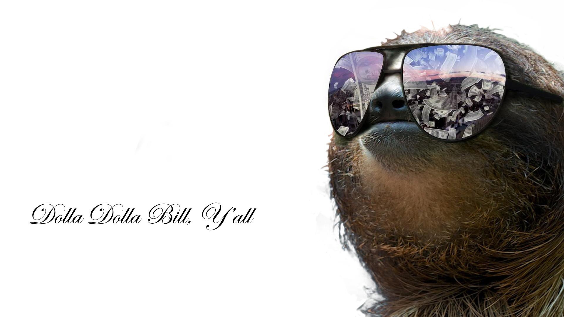 General 1920x1080 sloths quote glasses digital art typography sunglasses animals mammals simple background