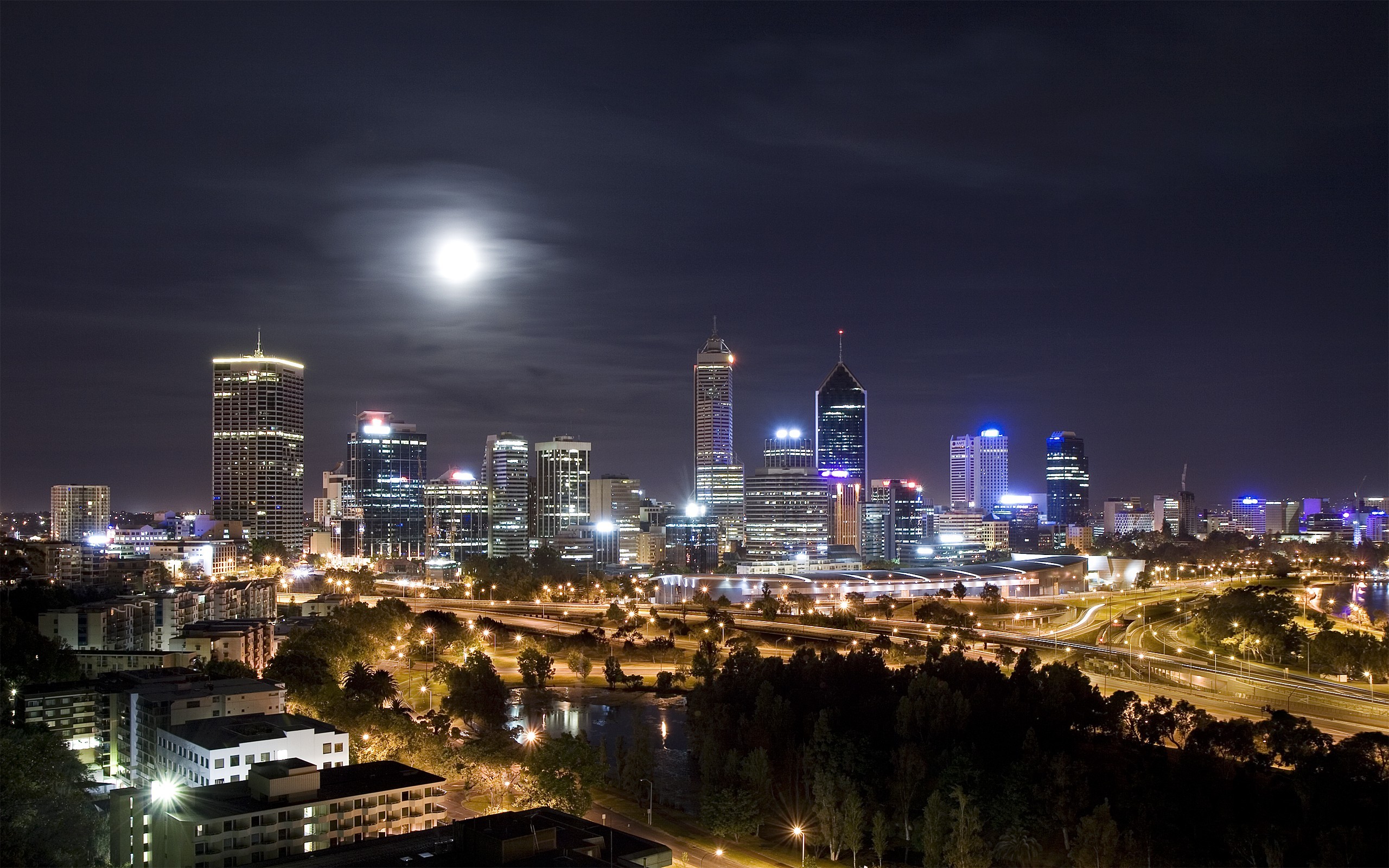 General 2560x1600 city cityscape Perth night Australia city lights
