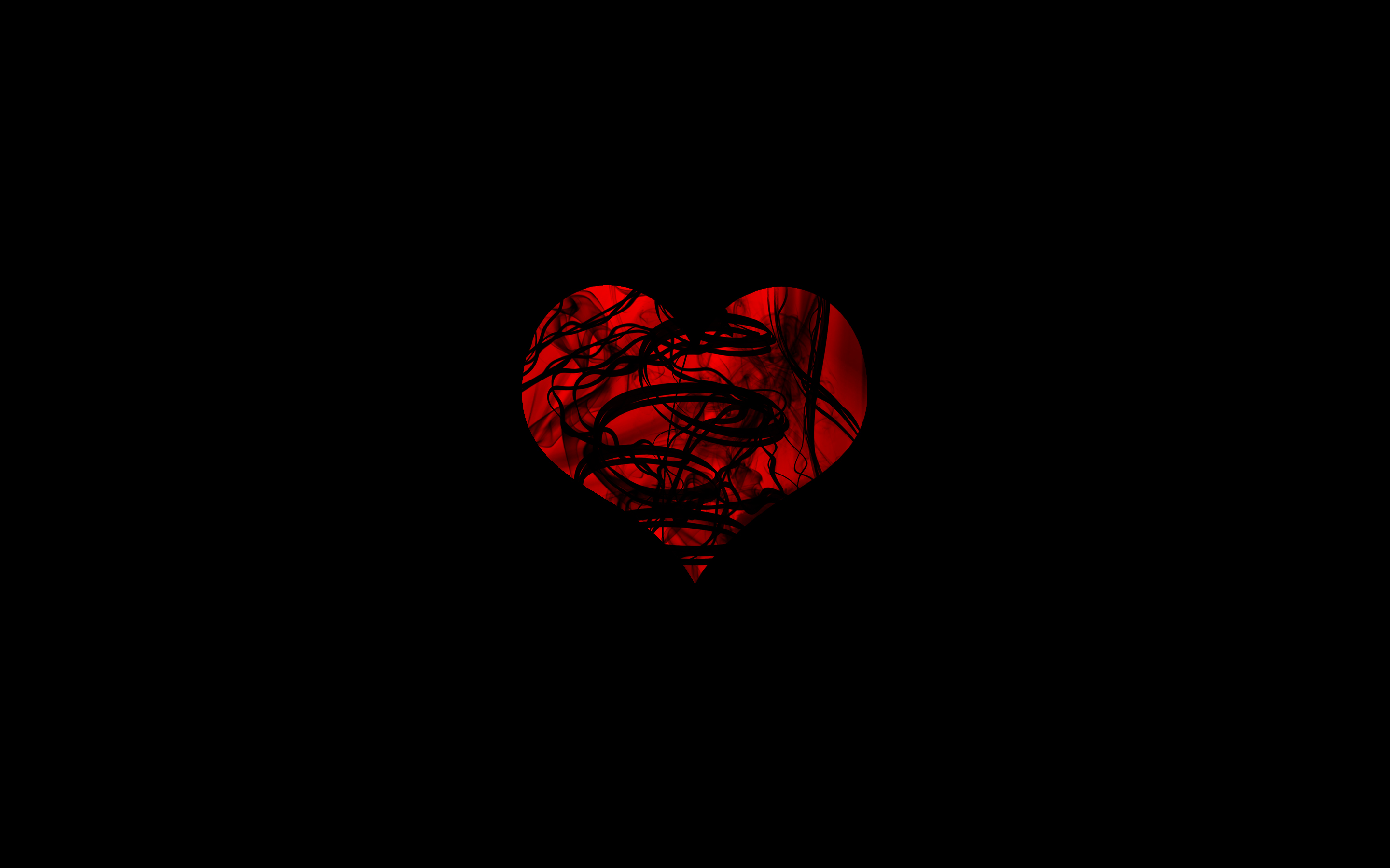General 2880x1800 minimalism black red artwork black background heart (design) simple background