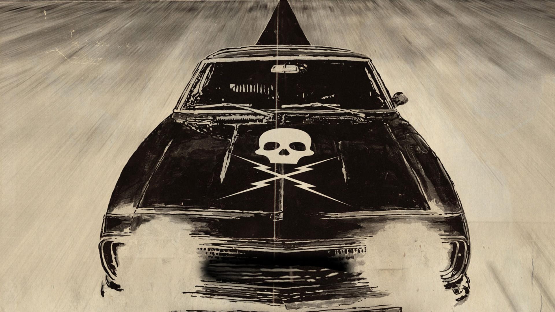 General 1920x1080 movies Death Proof skull car muscle cars Grindhouse digital art beige vehicle