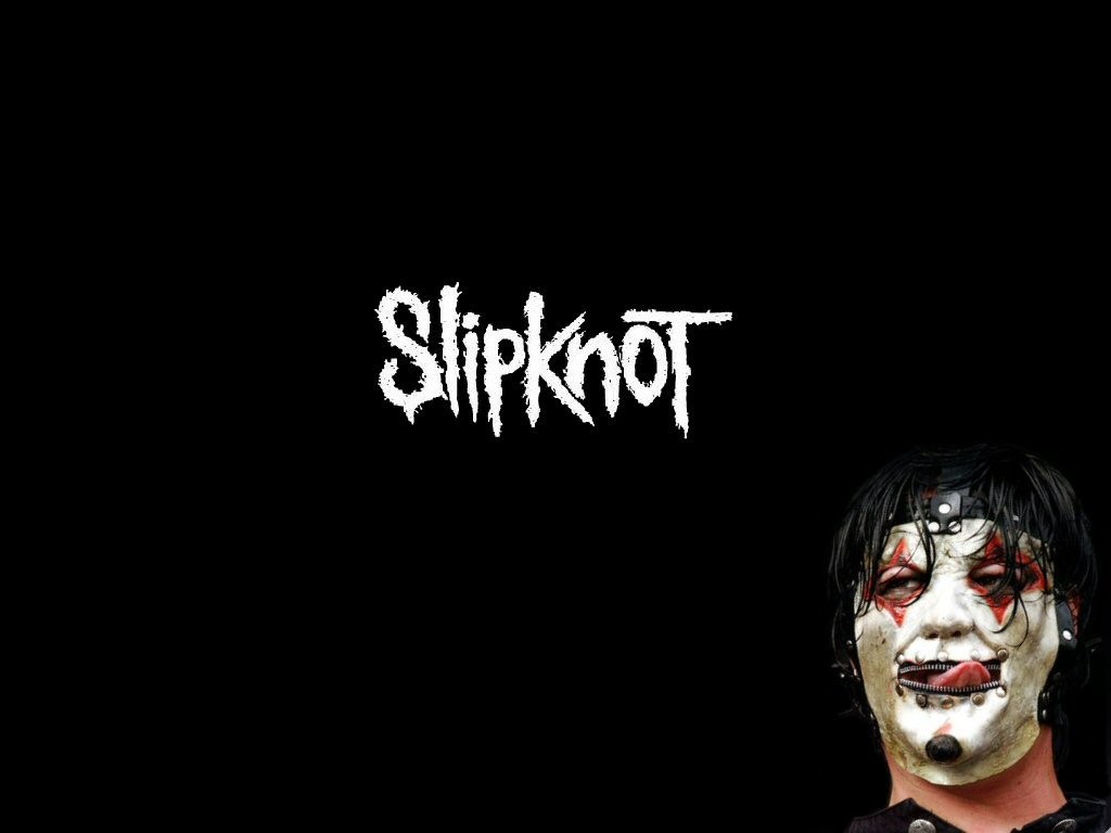 General 1024x768 music smiling humor tongue out mask logo black background black band logo Slipknot face rock music simple background