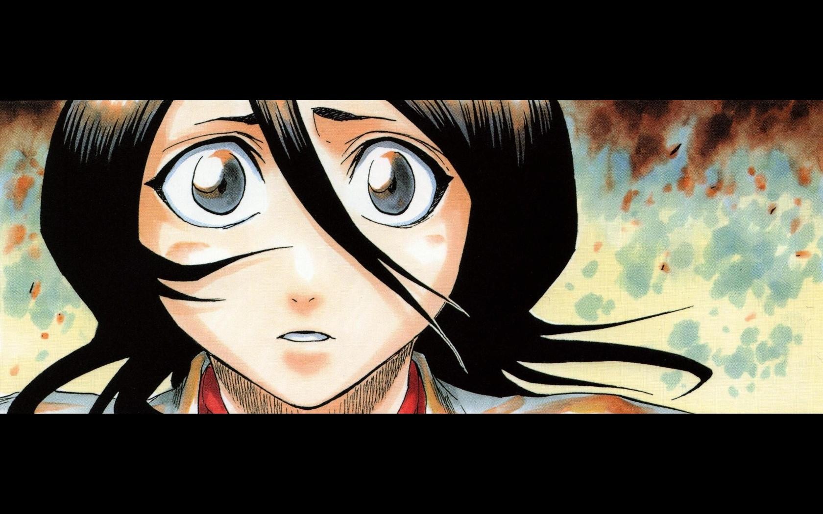 Anime 1680x1050 Bleach Kuchiki Rukia anime girls face looking at viewer dark hair anime