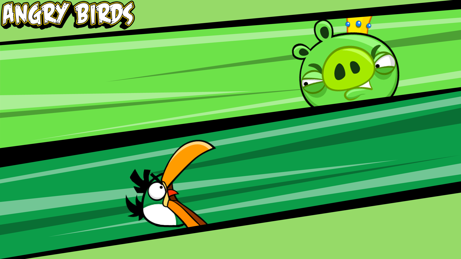 General 1920x1080 Angry Birds artwork green background green video games video game characters