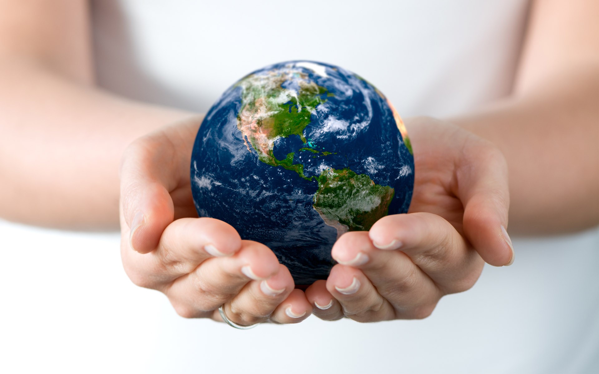 People 1920x1200 Earth globes miniatures hands fingers symbols planet