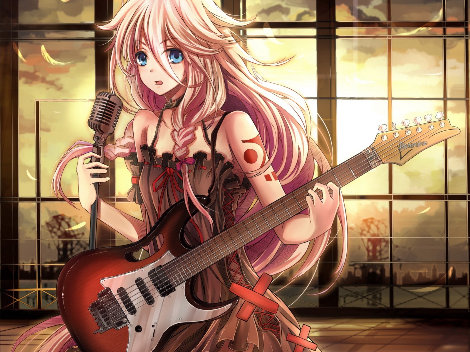 Anime 1600x1200 anime girls guitar Vocaloid IA (Vocaloid) anime women