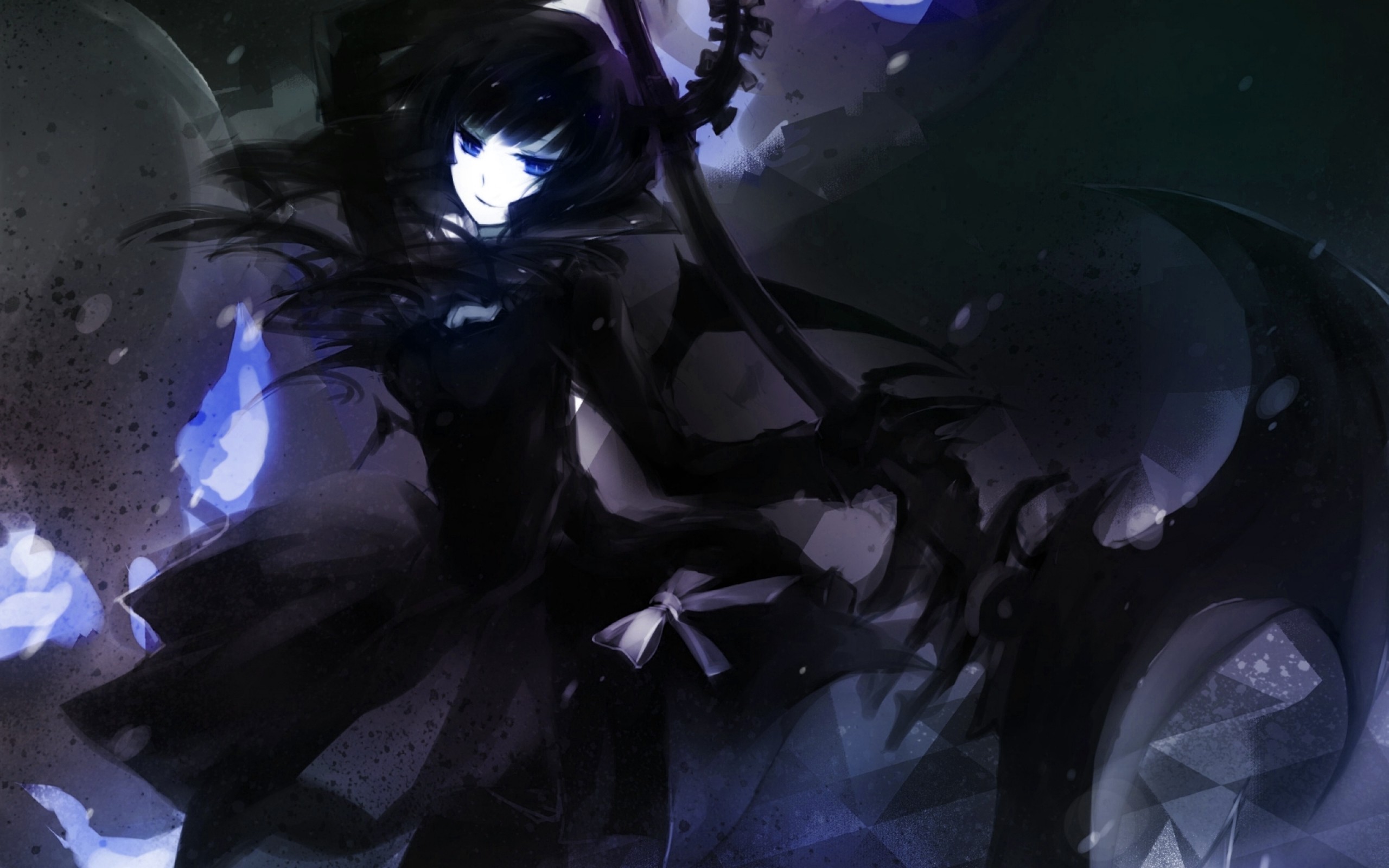 Anime 2560x1600 anime girls Dead Master Black Rock Shooter anime dark scythe blue eyes fantasy art fantasy girl