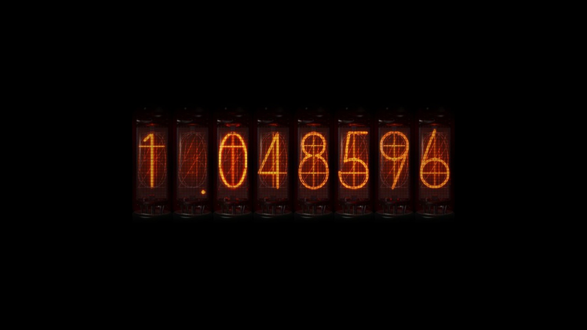 General 1920x1080 Steins;Gate anime time travel Divergence Meter Nixie Tubes numbers simple background black background