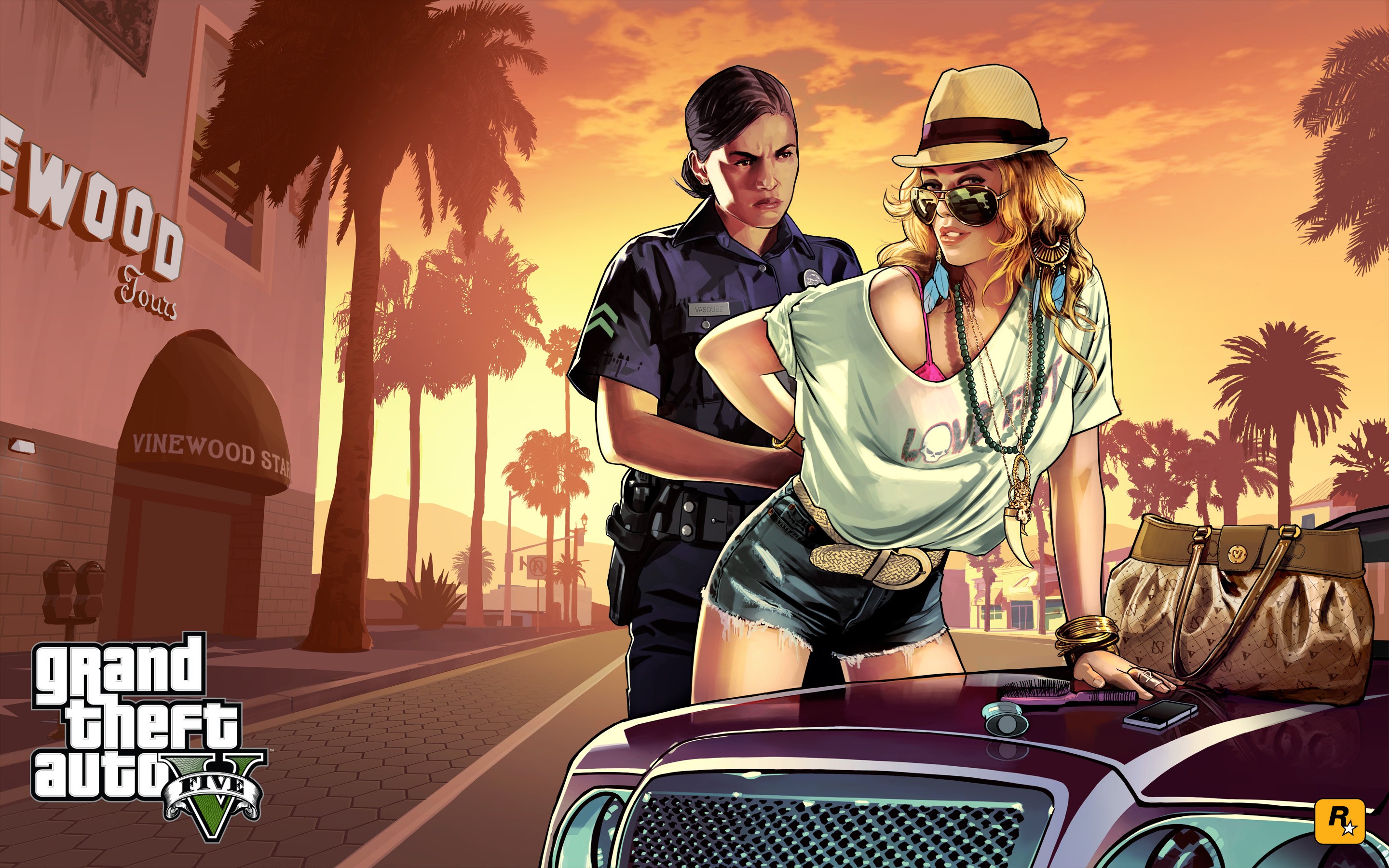 General 2880x1800 Grand Theft Auto V Grand Theft Auto video games video game girls video game art PC gaming Rockstar Games police women