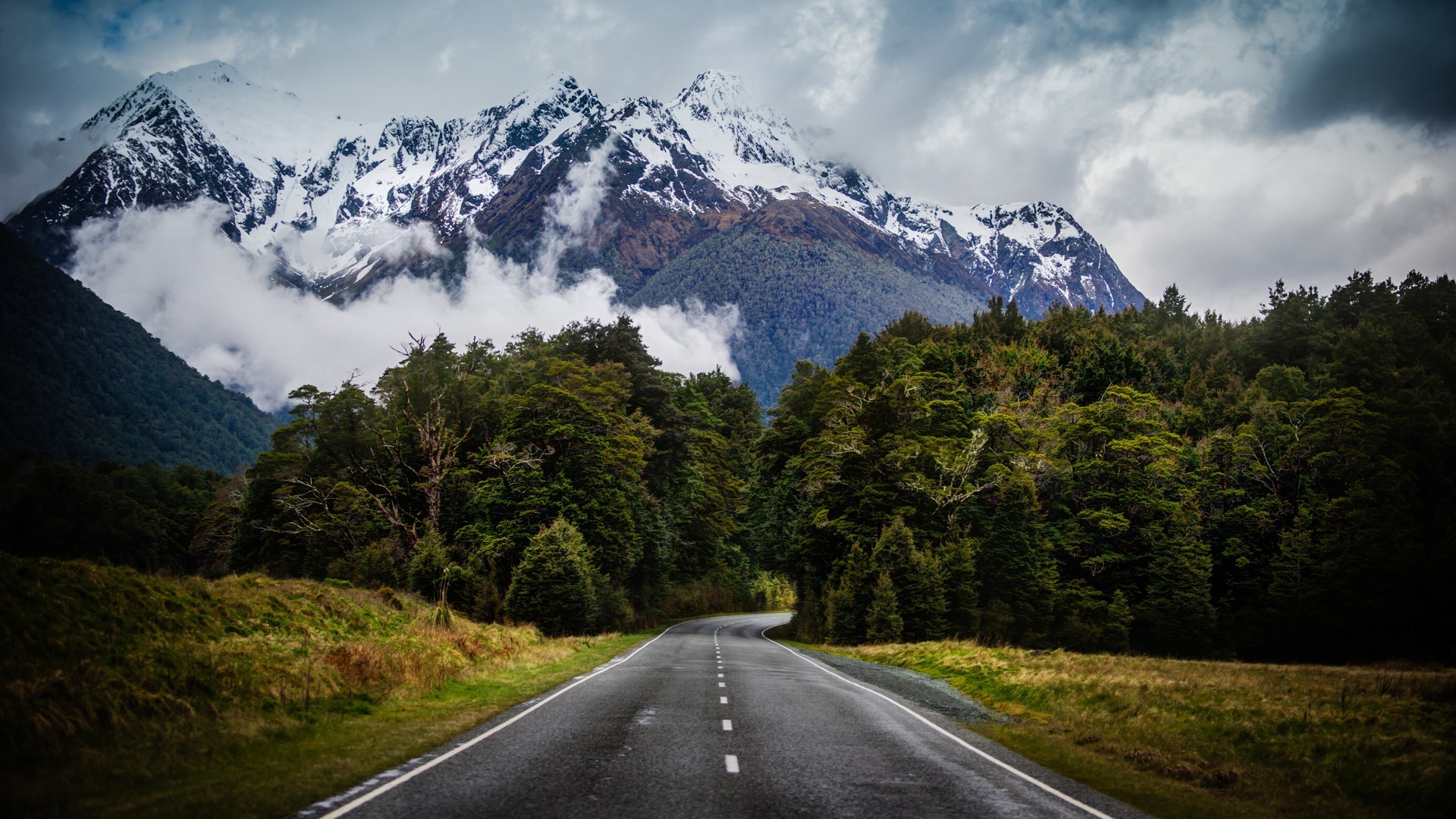 General 1920x1080 HDR nature landscape mountains road New Zealand