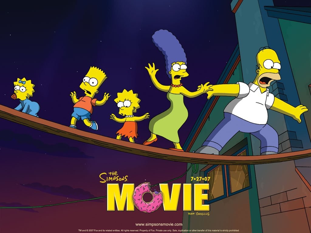 General 1024x768 The Simpsons Maggie Simpson Bart Simpson Lisa Simpson Marge Simpson Homer Simpson movies animated movies cartoon 2007 (Year)