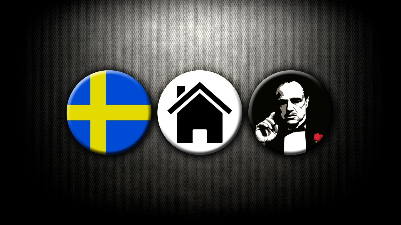General 1366x768 digital art simple background Swedish House Mafia humor Swedish house Mafia