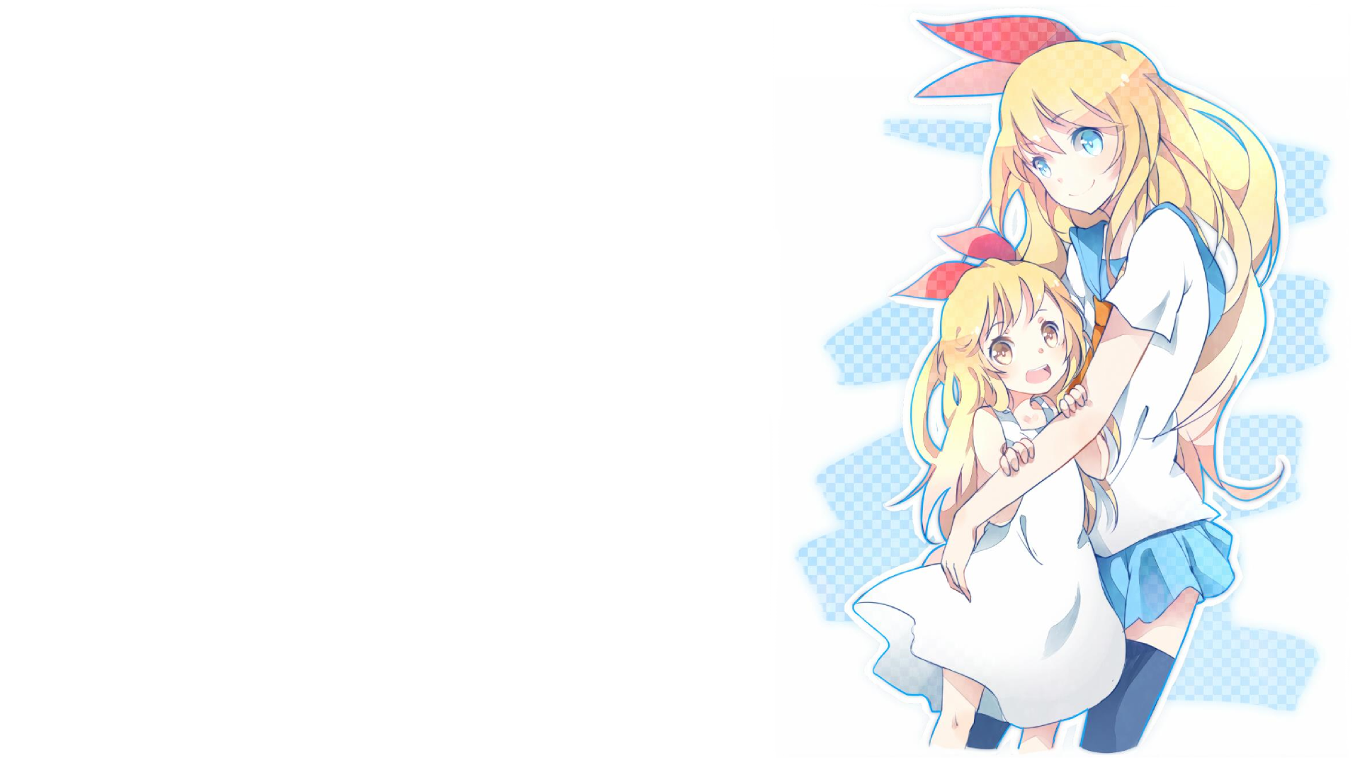 Anime 1920x1080 anime anime girls blonde long hair Nisekoi Kirisaki Chitoge blue eyes school uniform hair ornament ribbon