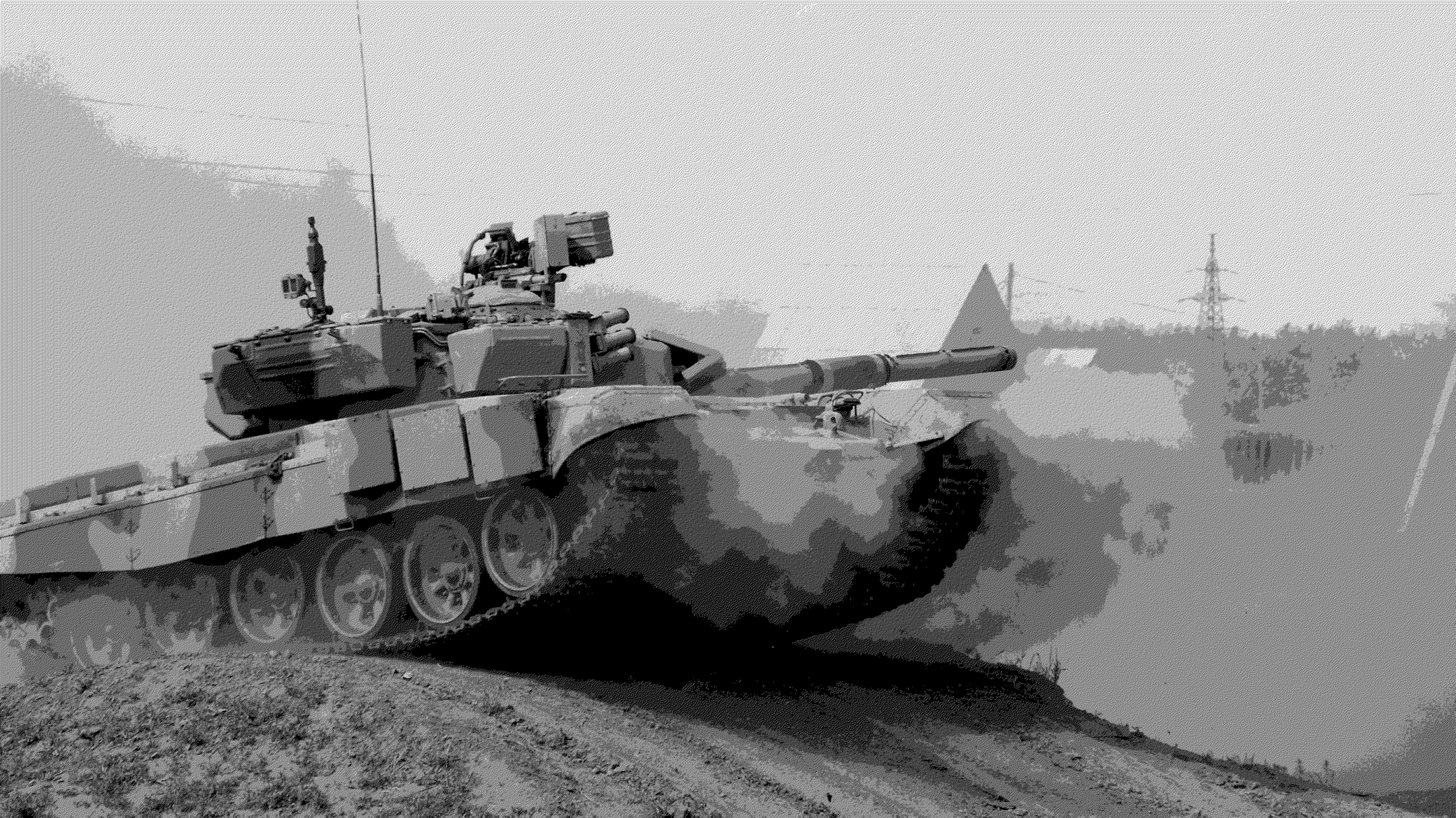 General 2560x1440 tank artwork vehicle military gray military vehicle T-72 Russian/Soviet aircraft