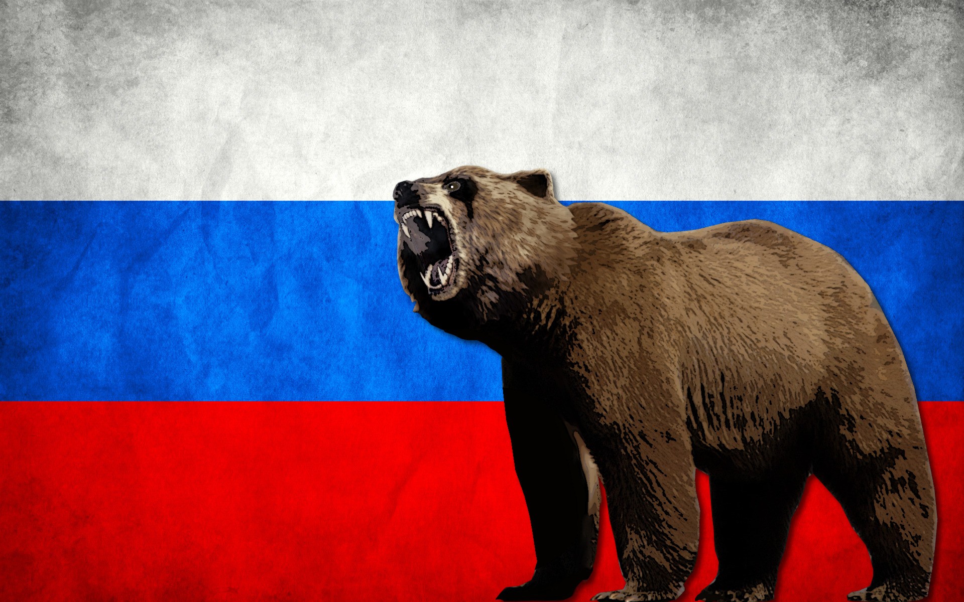 General 1920x1200 bears flag Russia animals mammals digital art