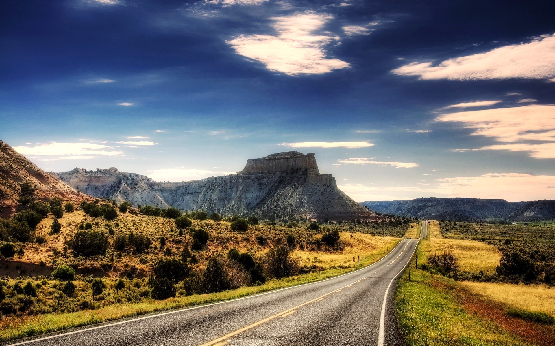General 1920x1200 HDR long road mountains landscape Utah road asphalt rock formation USA
