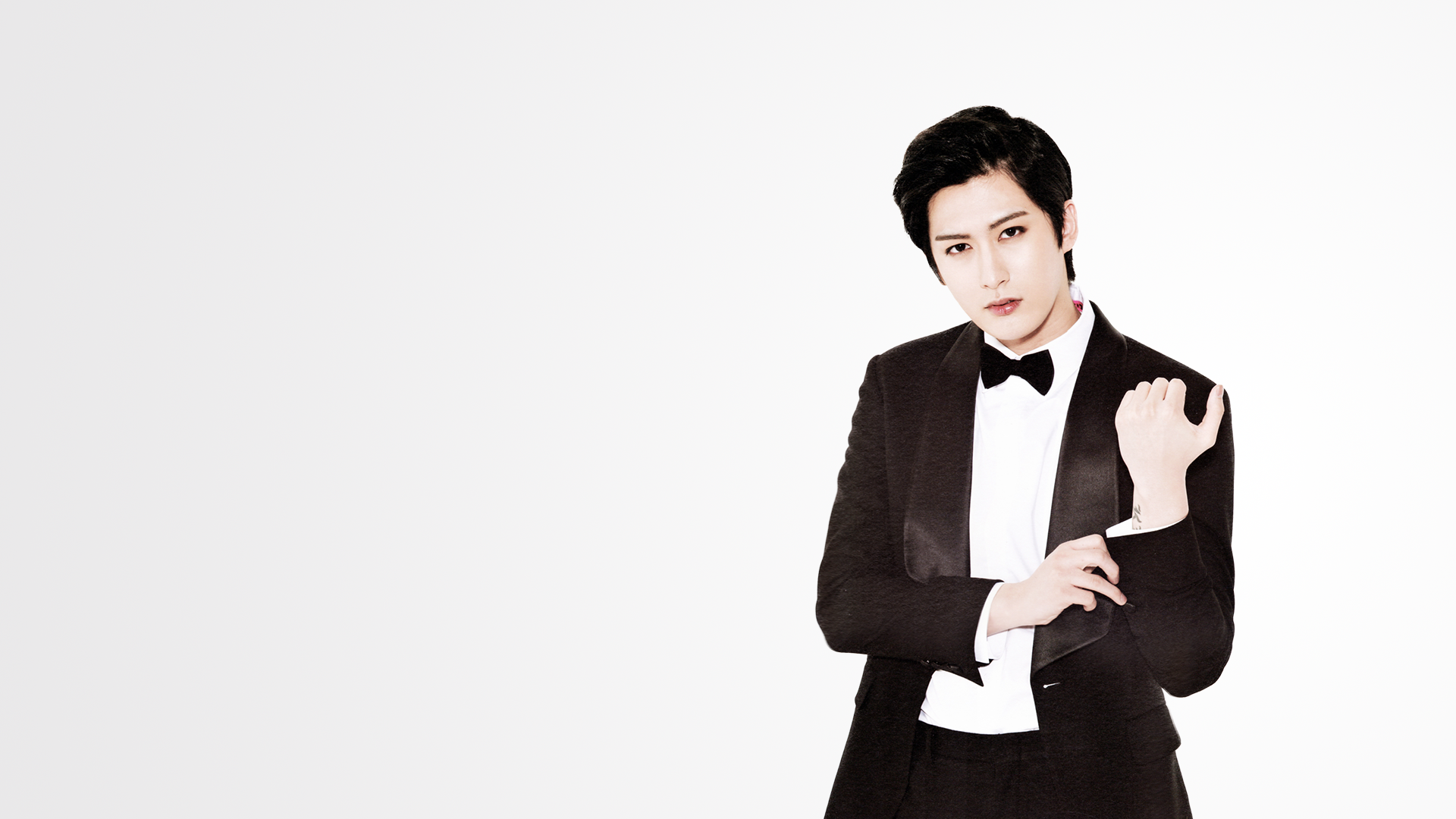 People 1920x1080 simple background white background men looking at viewer Asian dark hair men indoors suits
