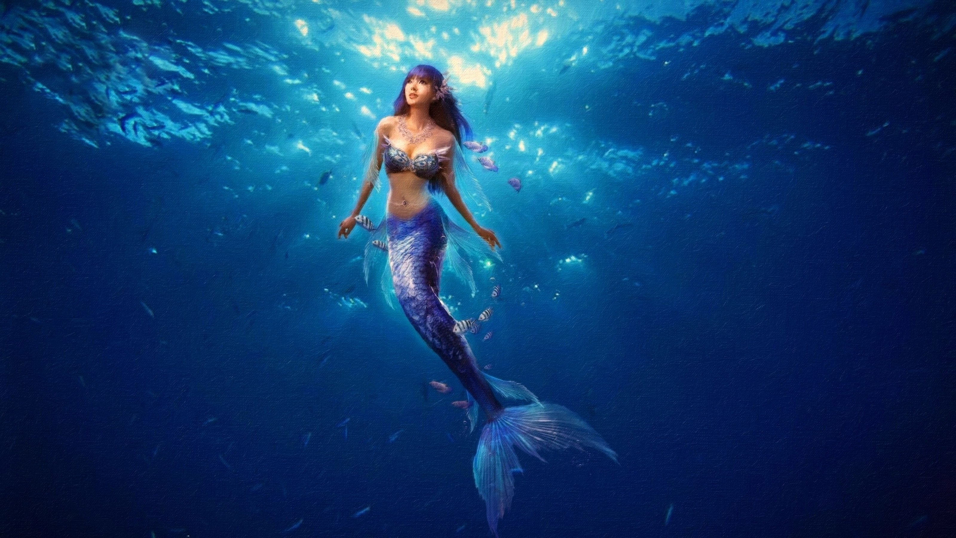 General 3200x1800 mermaids underwater fantasy girl fantasy art sea artwork women