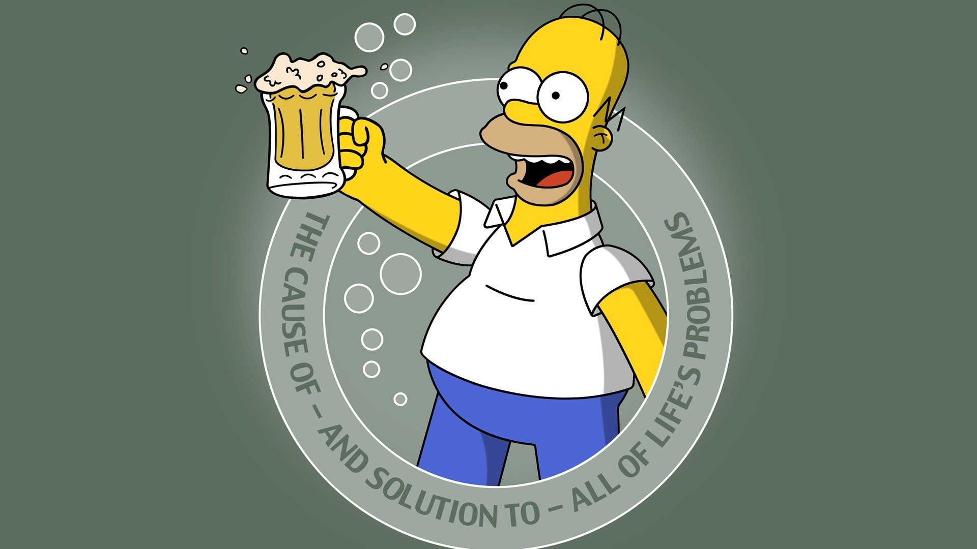 General 1920x1080 The Simpsons Homer Simpson beer typography simple background humor cartoon TV series beer mugs open mouth mug