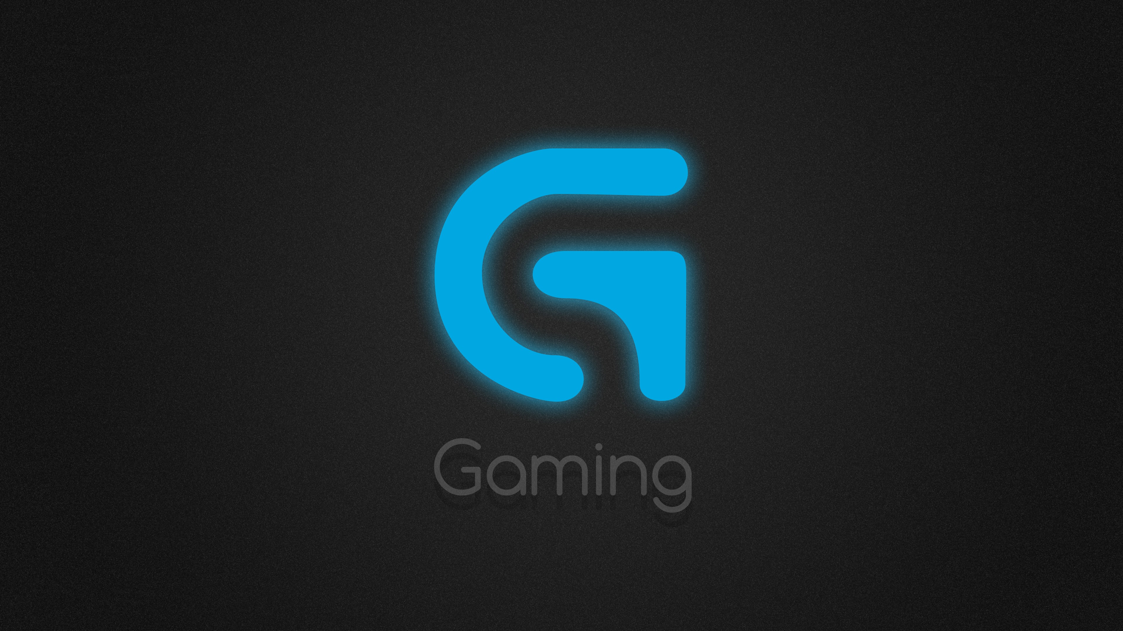 General 3840x2160 PC gaming logo blue cyan simple background typography