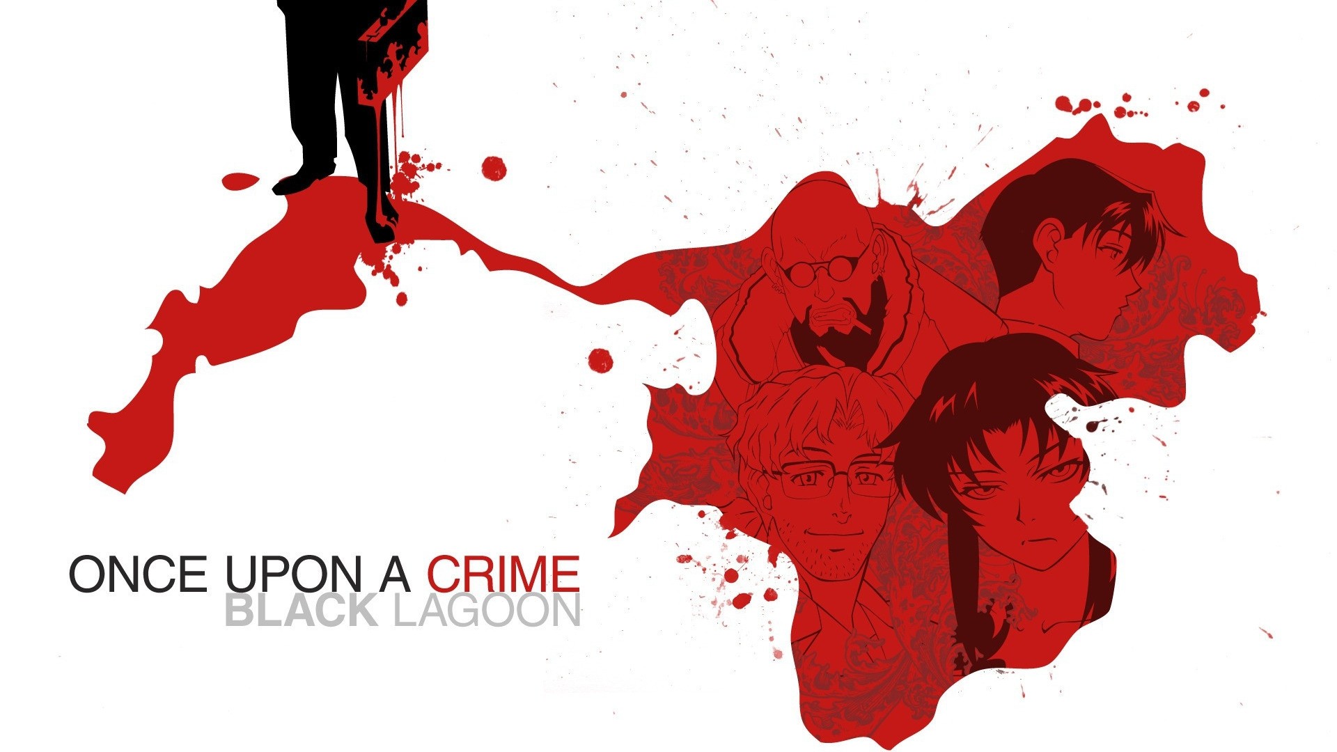 Anime 1920x1080 anime Black Lagoon Revy blood blood spatter white background