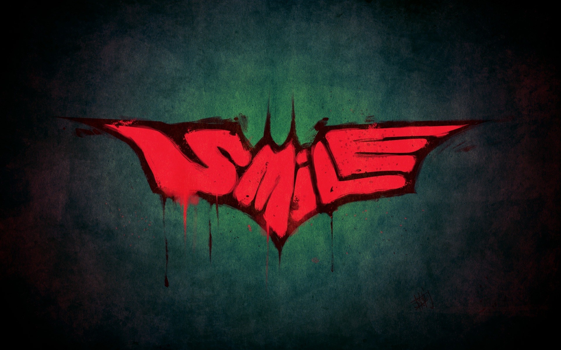 General 1920x1200 Batman minimalism smiling logo graffiti superhero comics digital art simple background