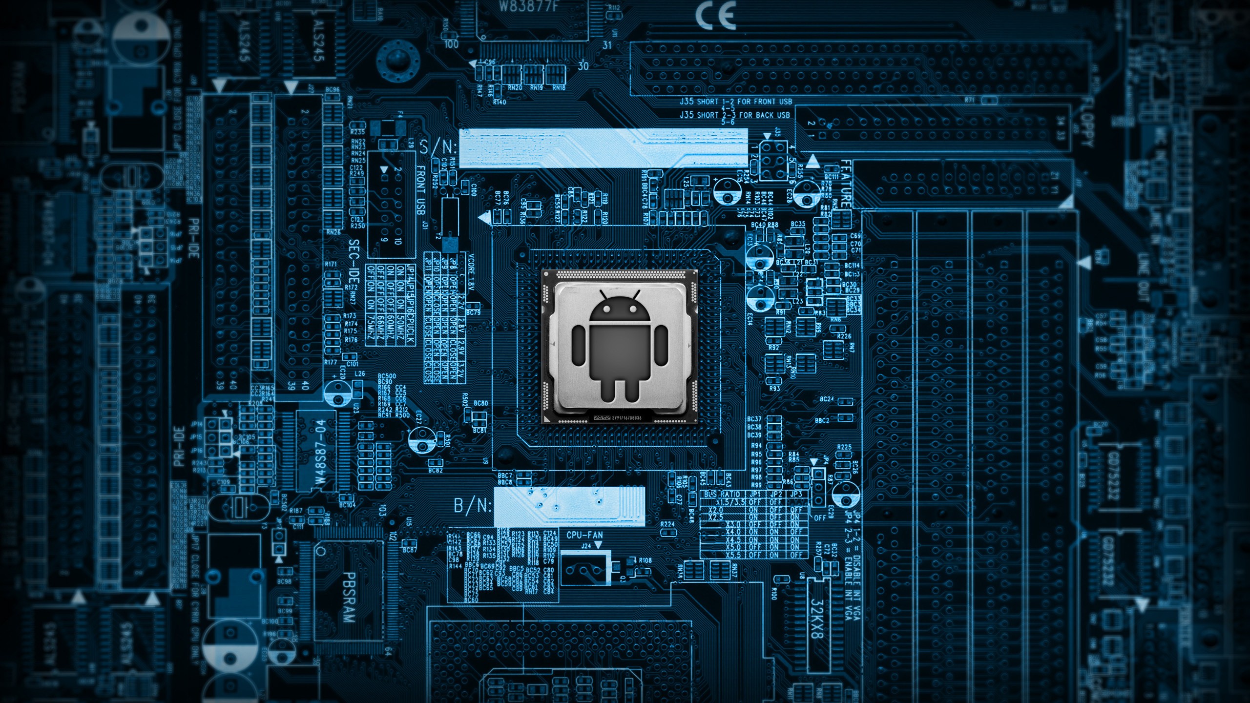 General 2560x1440 Android (operating system) Android Marshmallow technology digital art numbers motherboards electronics circuit boards PCB