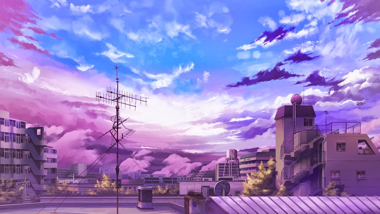 General 1536x864 anime sky cityscape clouds